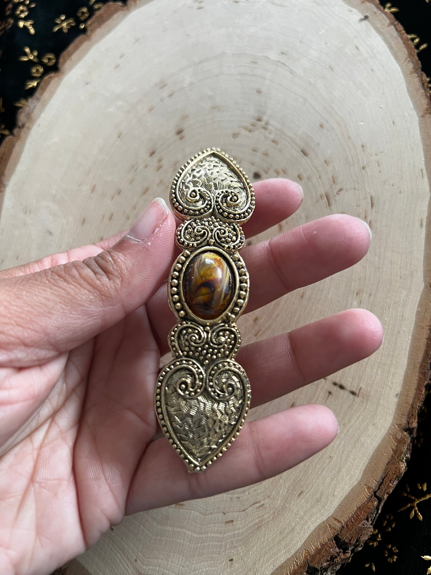 vintage gold hair clips