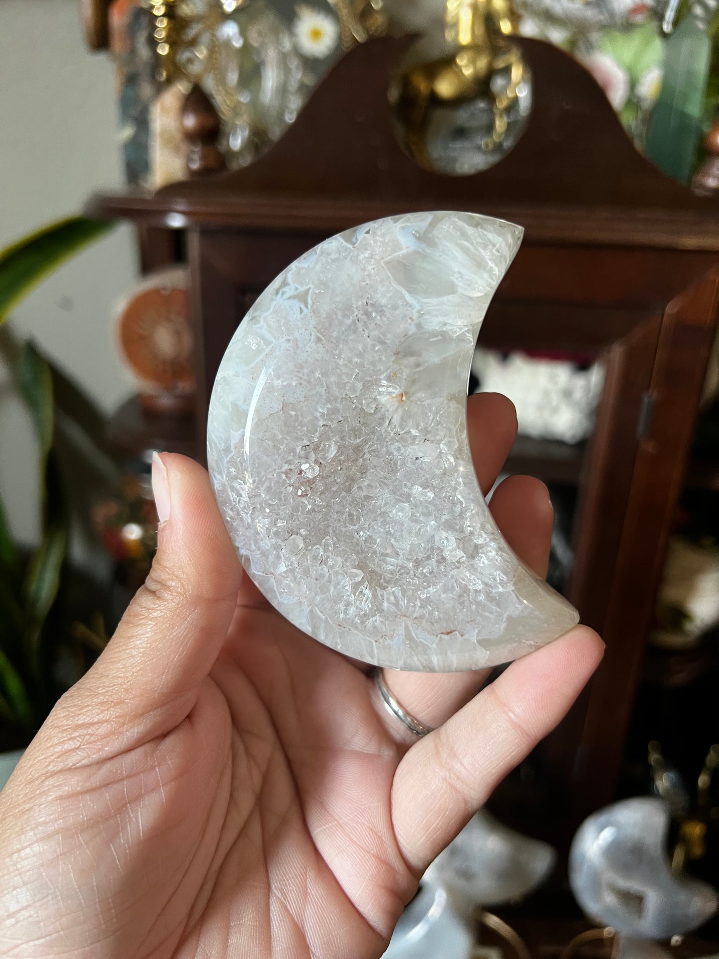 Druzy agate moons