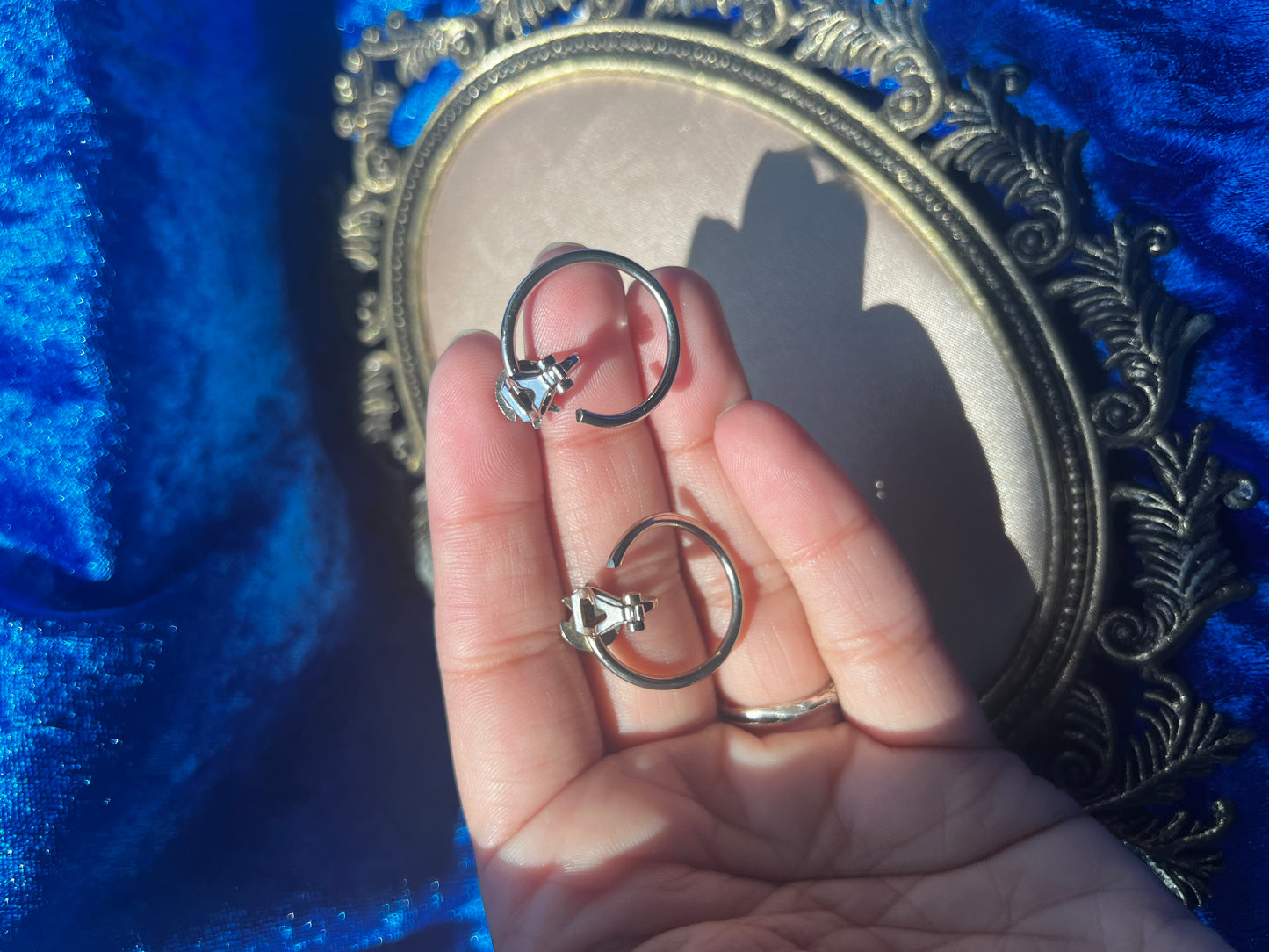 Silver Toned Moon and Star Clip on Earrings