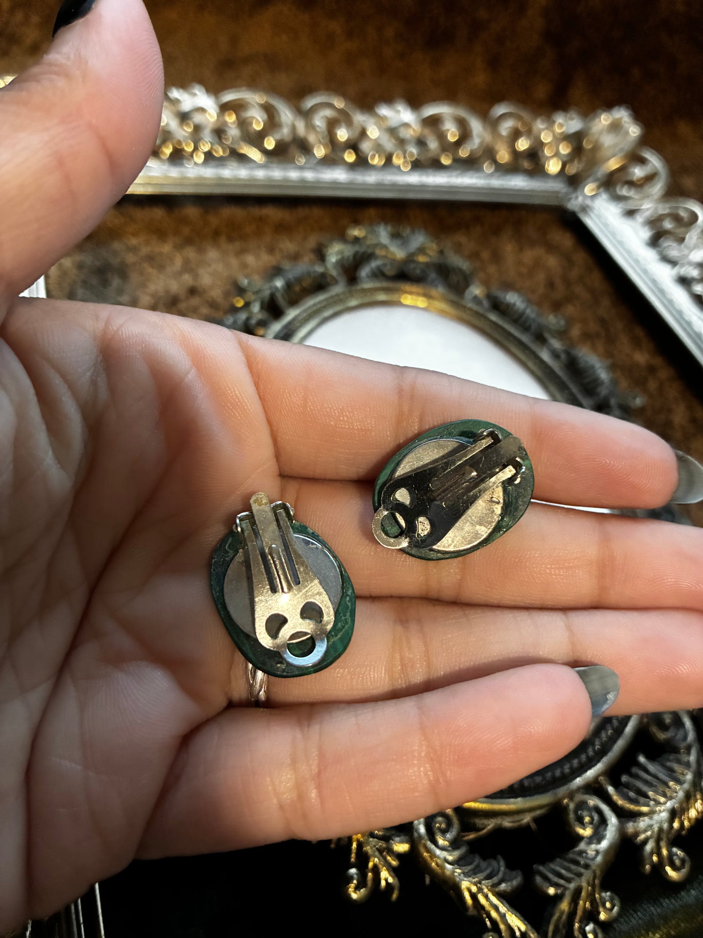 Malachite Clip-on Earrings