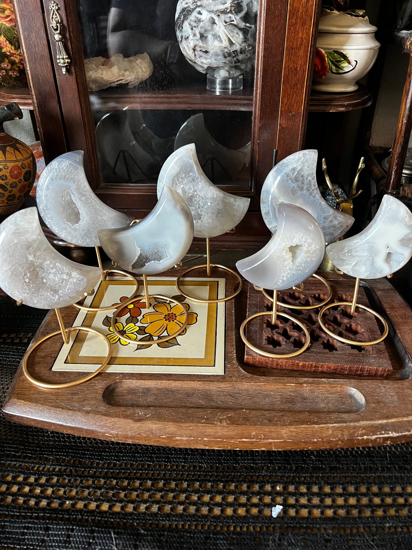Druzy agate moons