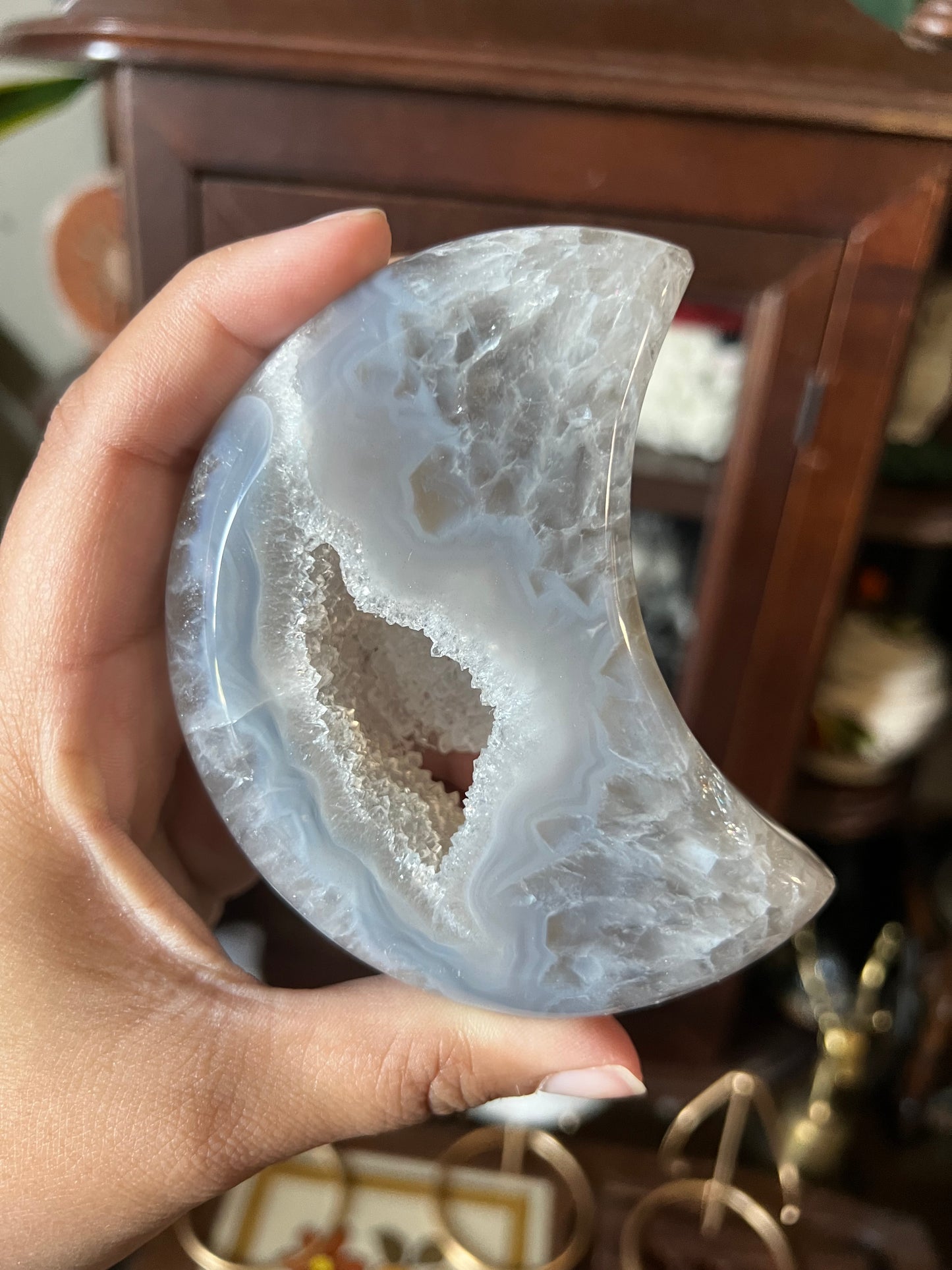 Druzy agate moons
