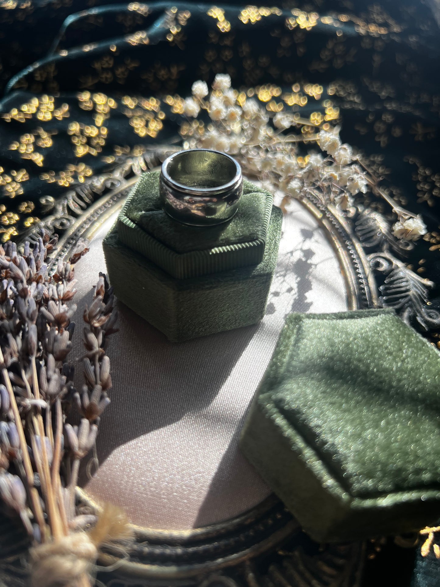 Thick Band Silver Toned Ring