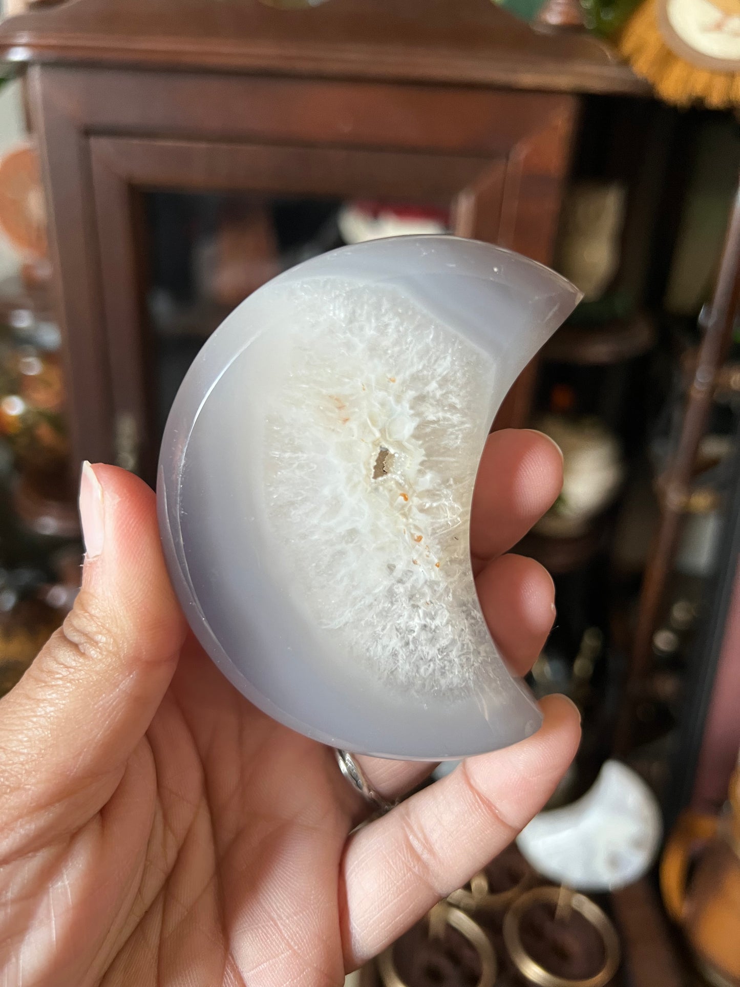 Druzy agate moons
