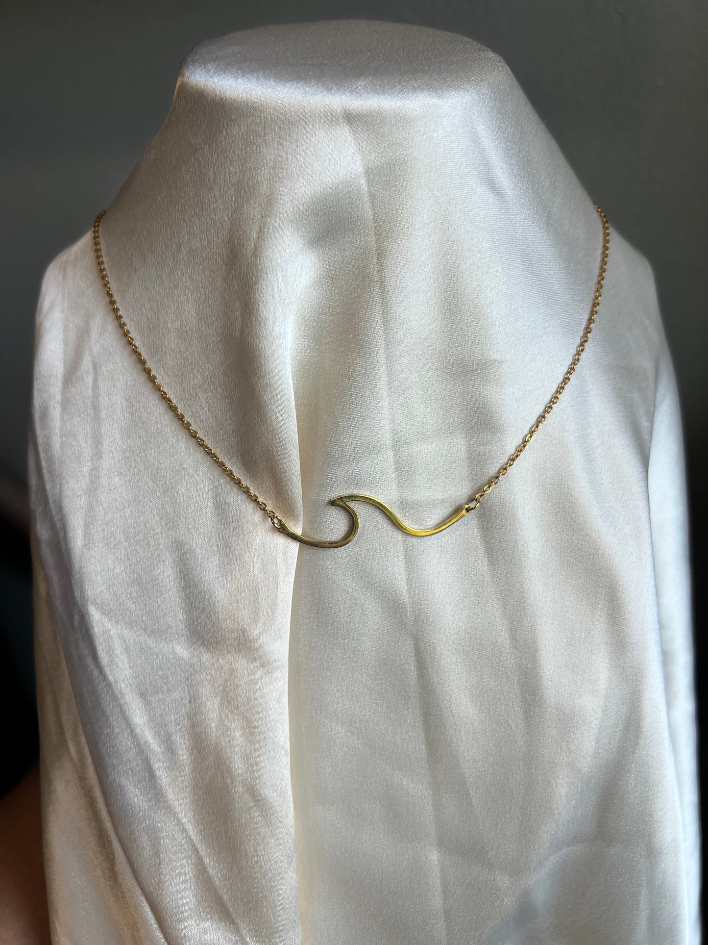 Gold Toned Wave Necklace