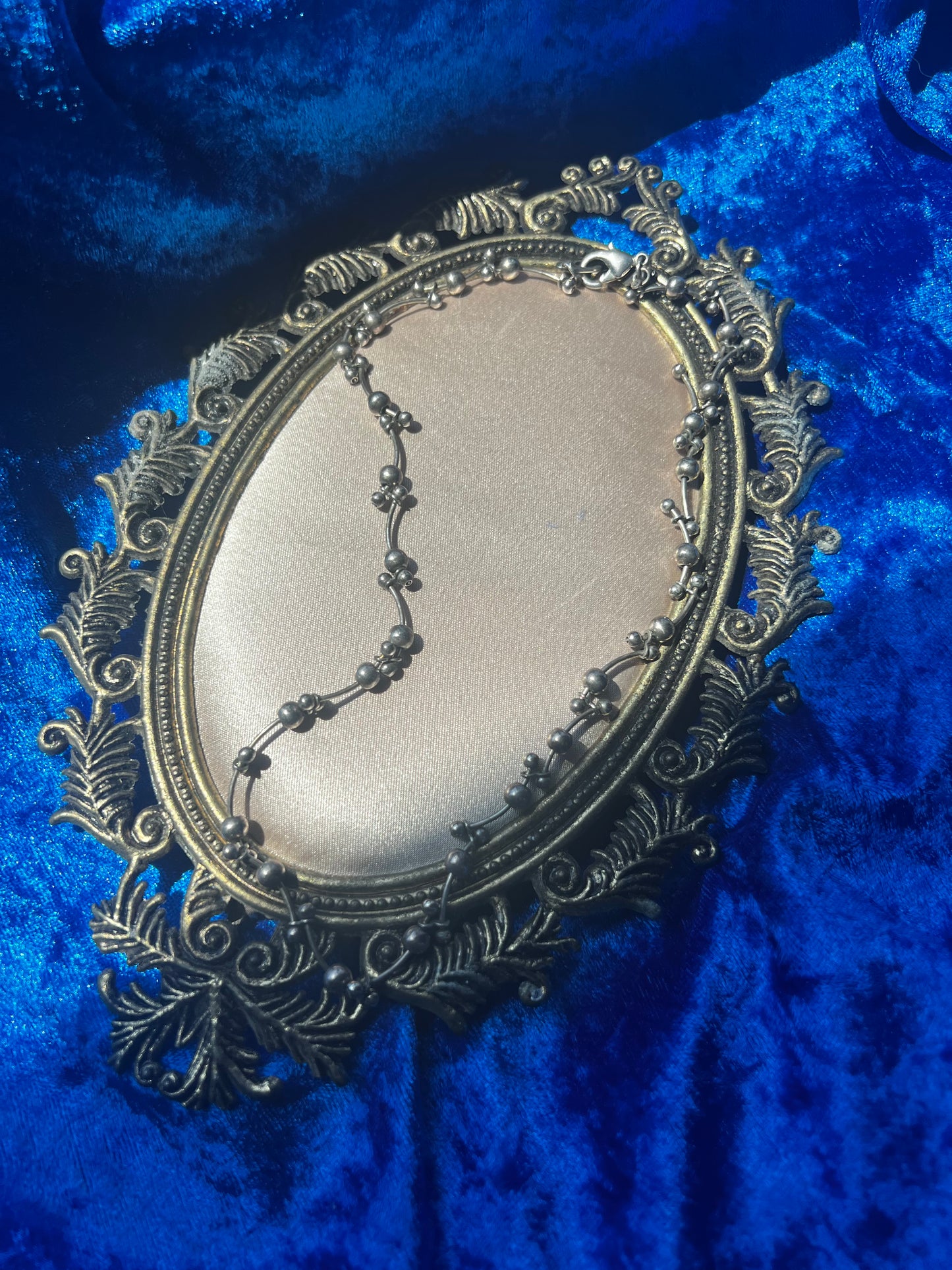 Silver Toned Bubble Bead Necklace