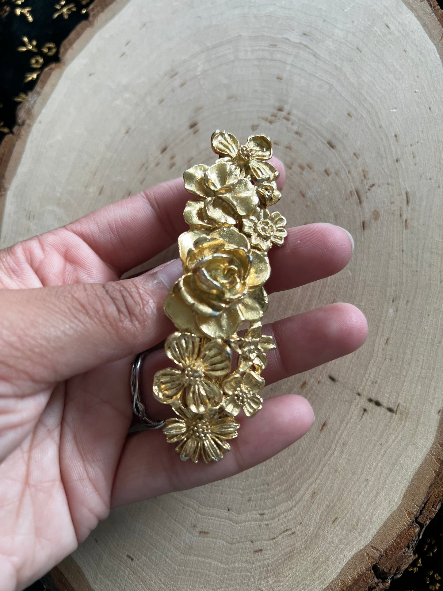 vintage gold hair clips