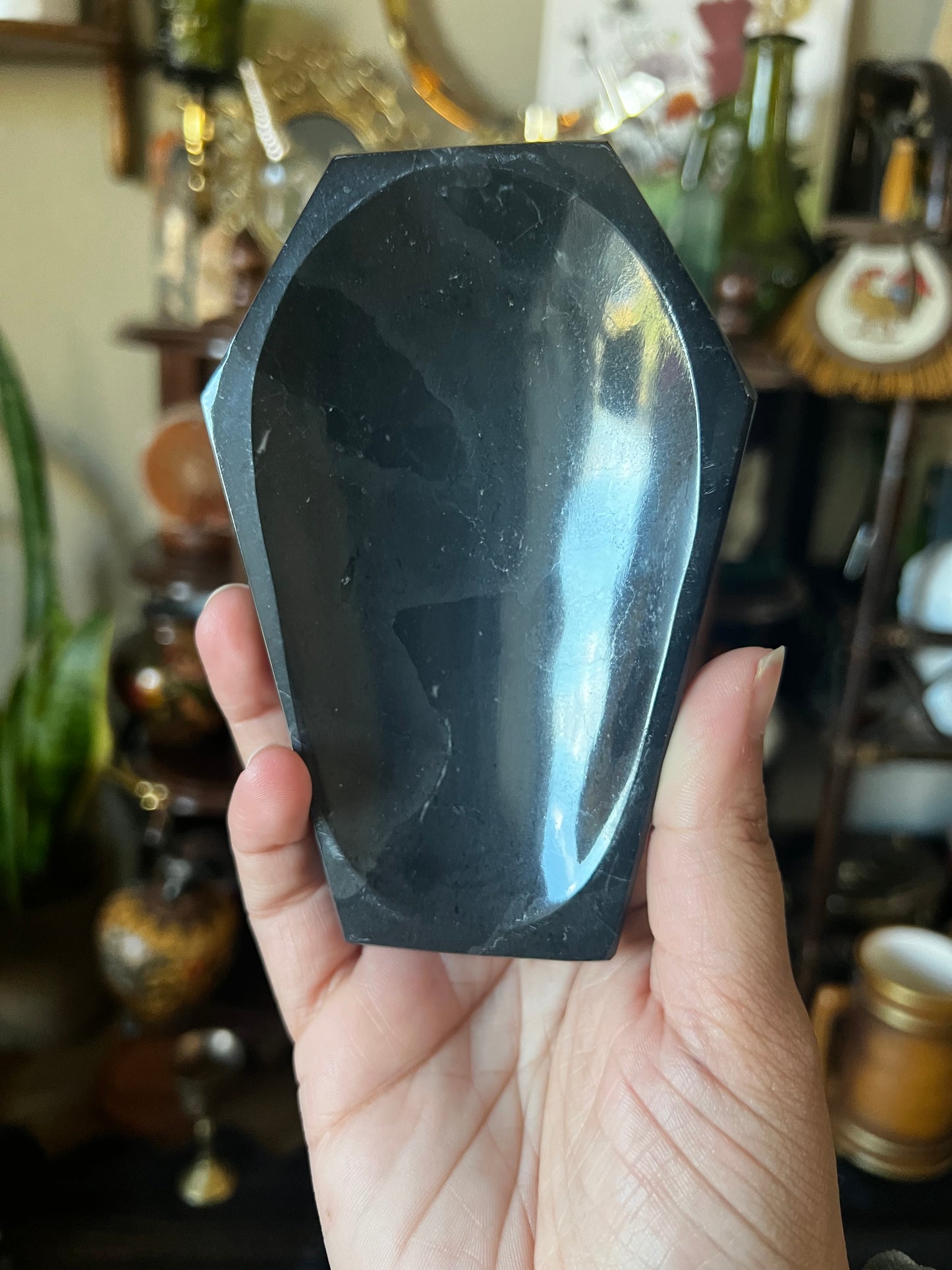 black and white marble coffin trays