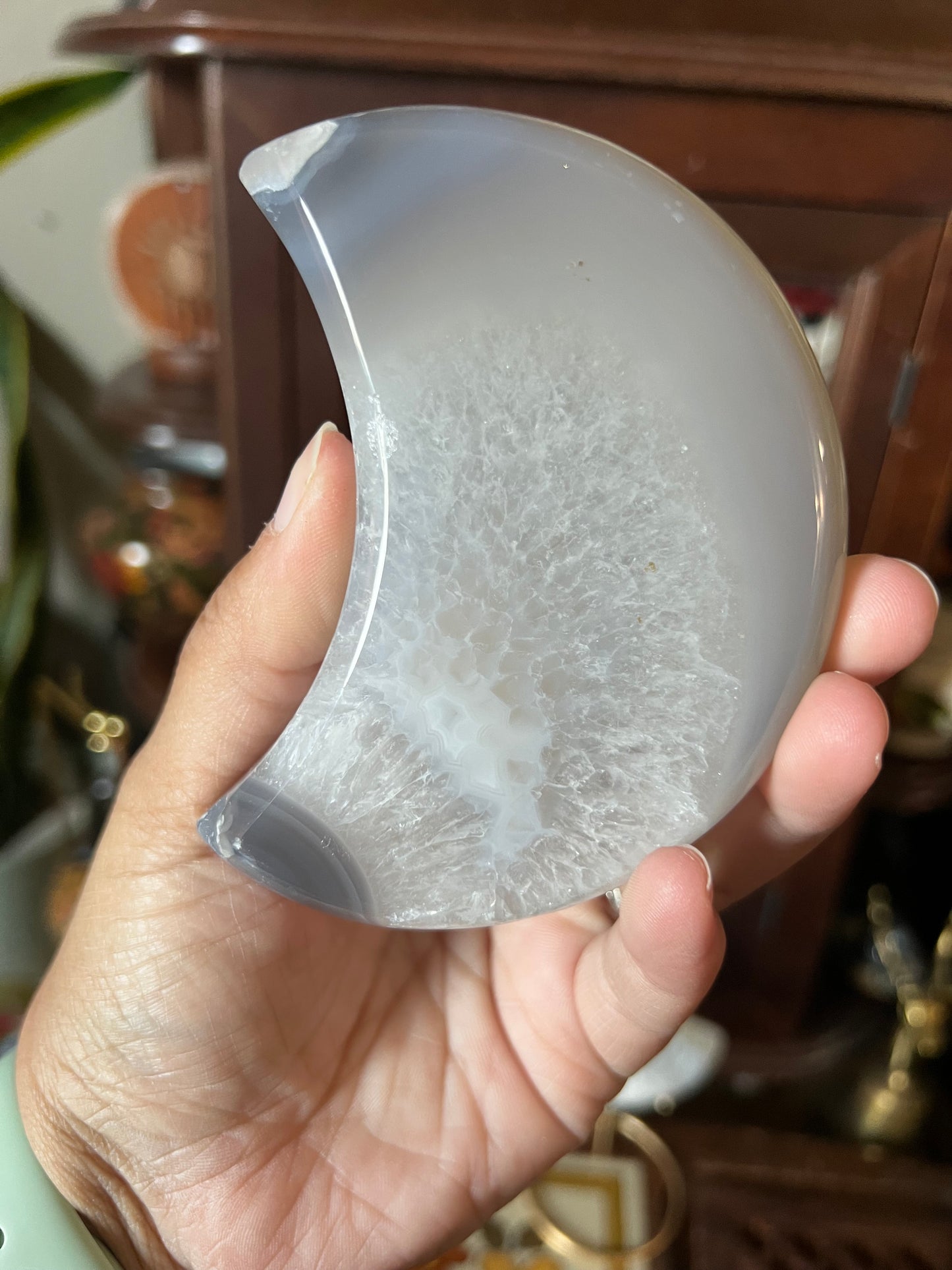 Druzy agate moons