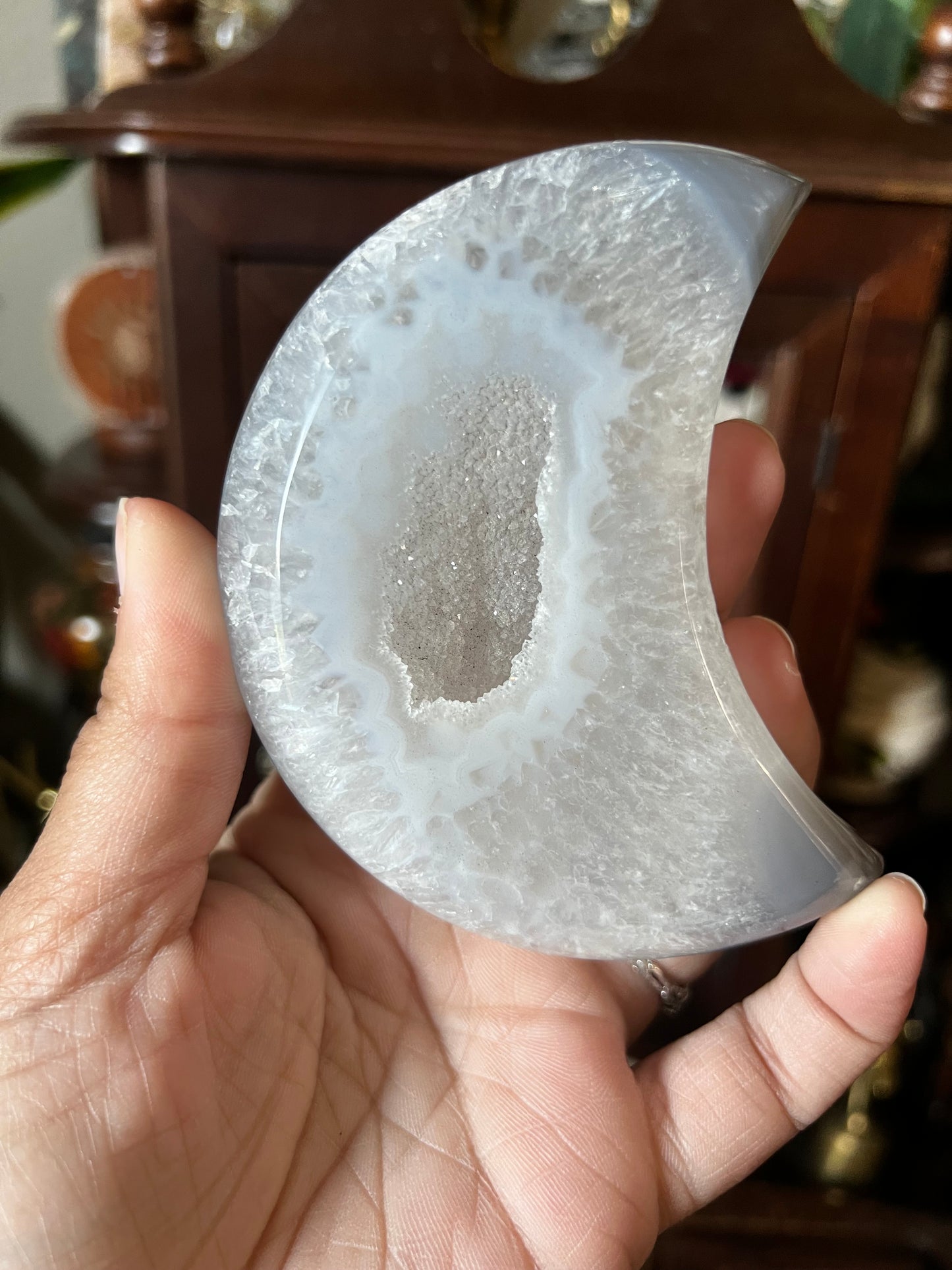 Druzy agate moons
