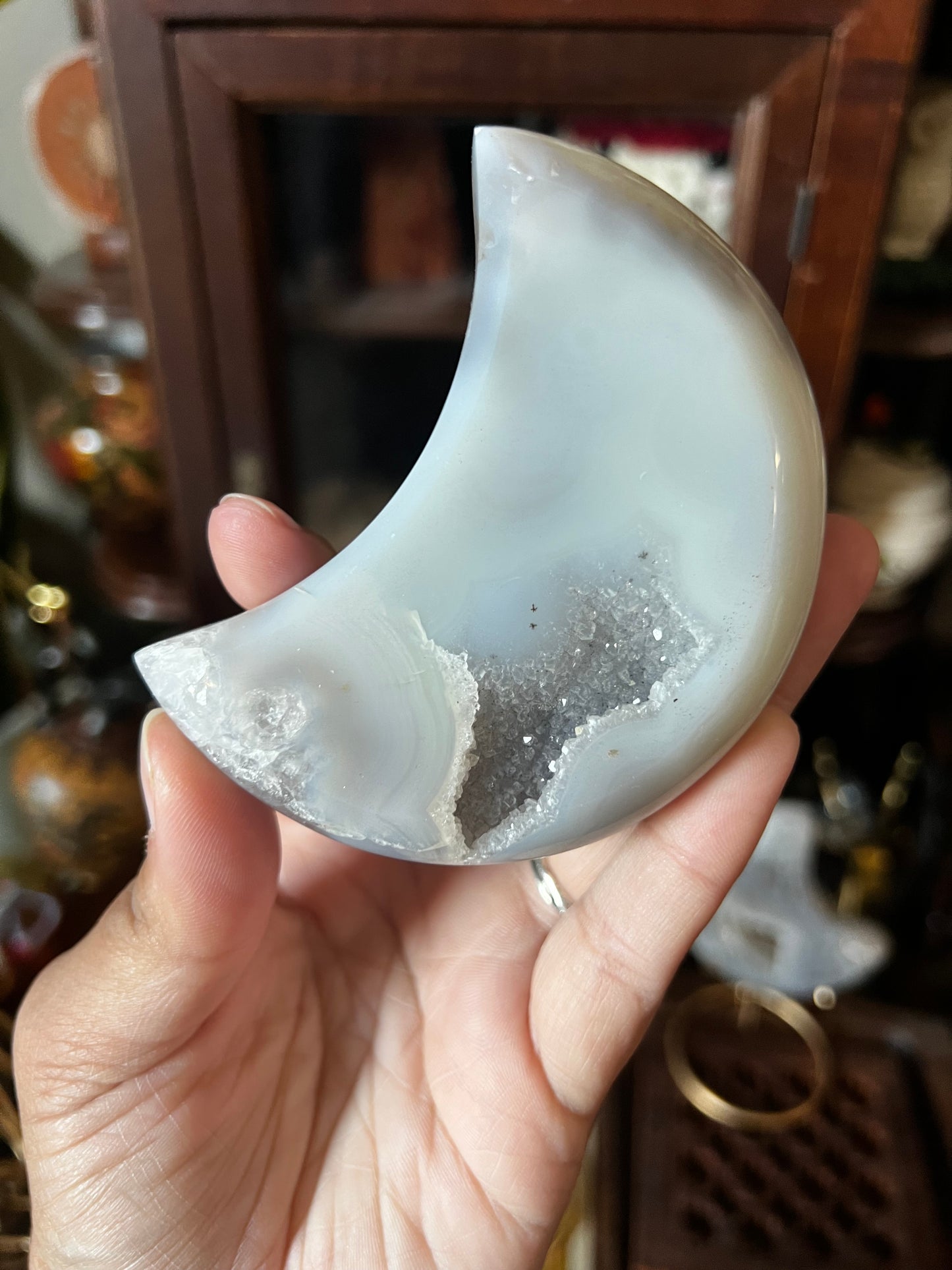 Druzy agate moons