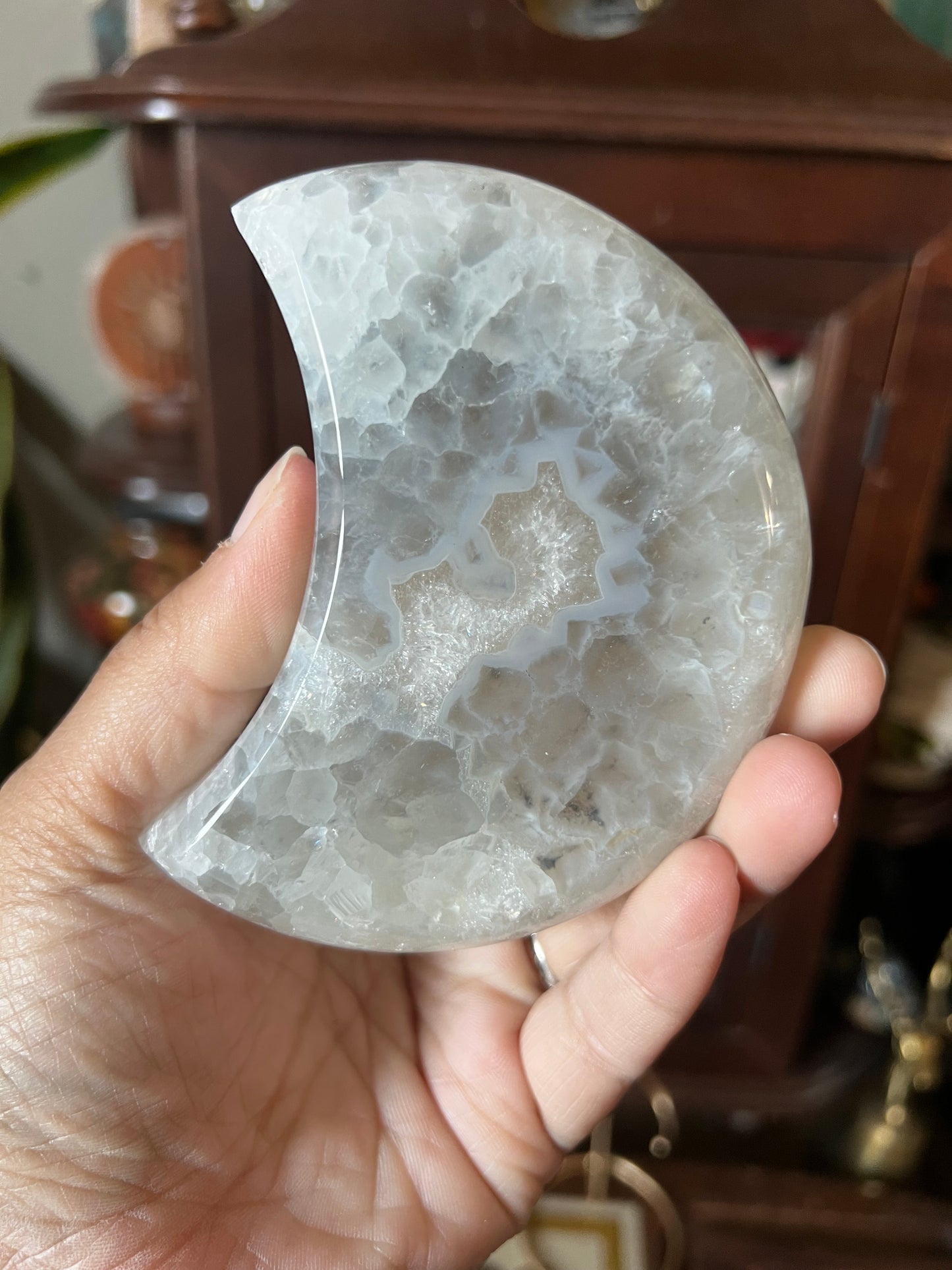 Druzy agate moons
