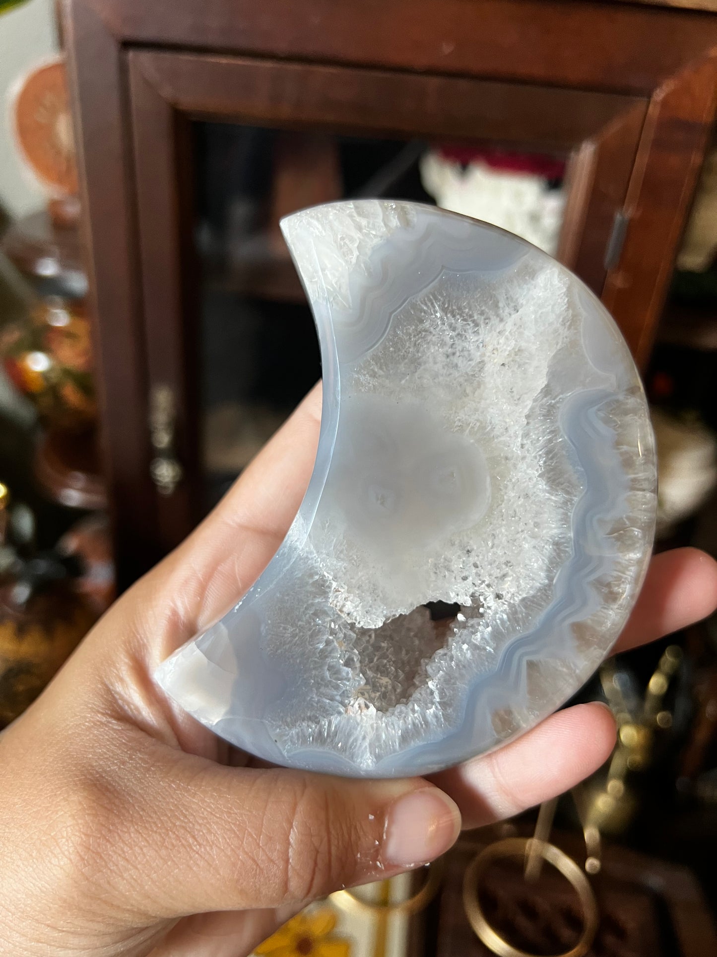 Druzy agate moons