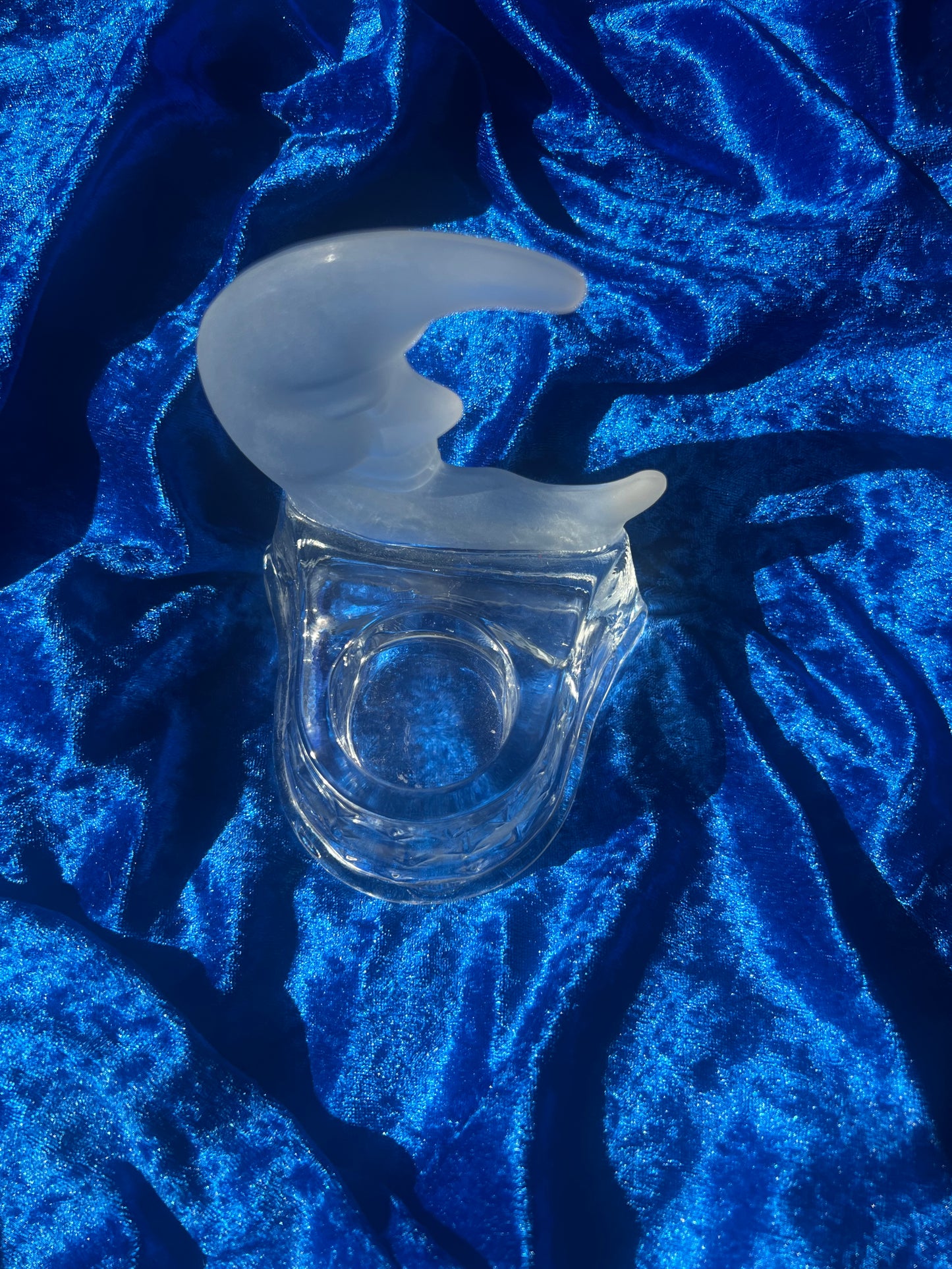 Glass Moon Tealight Holder