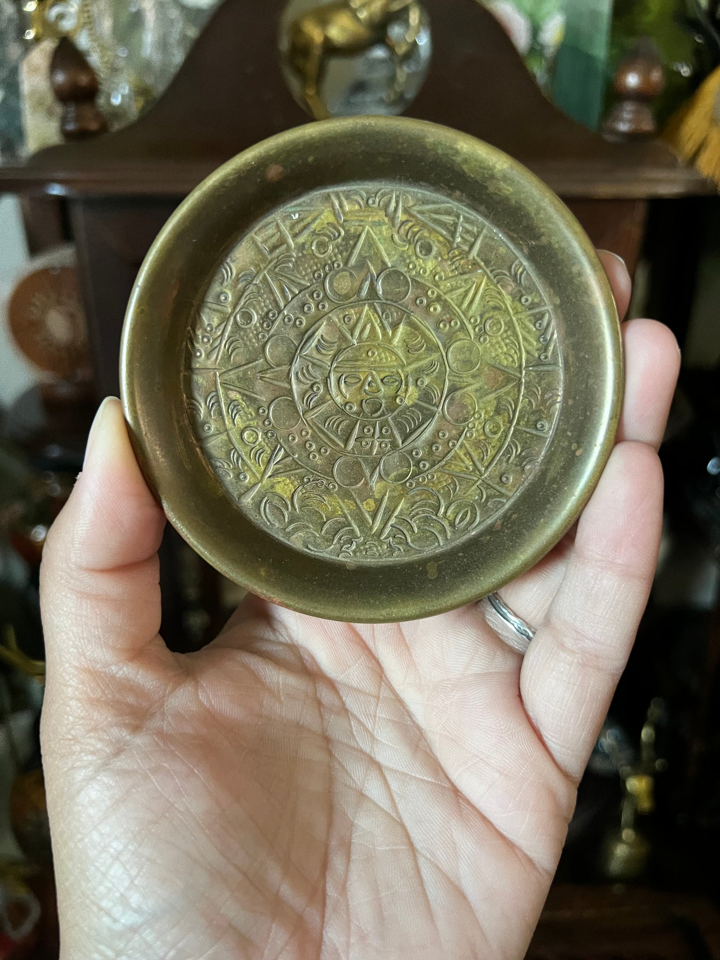 small etched brass tray