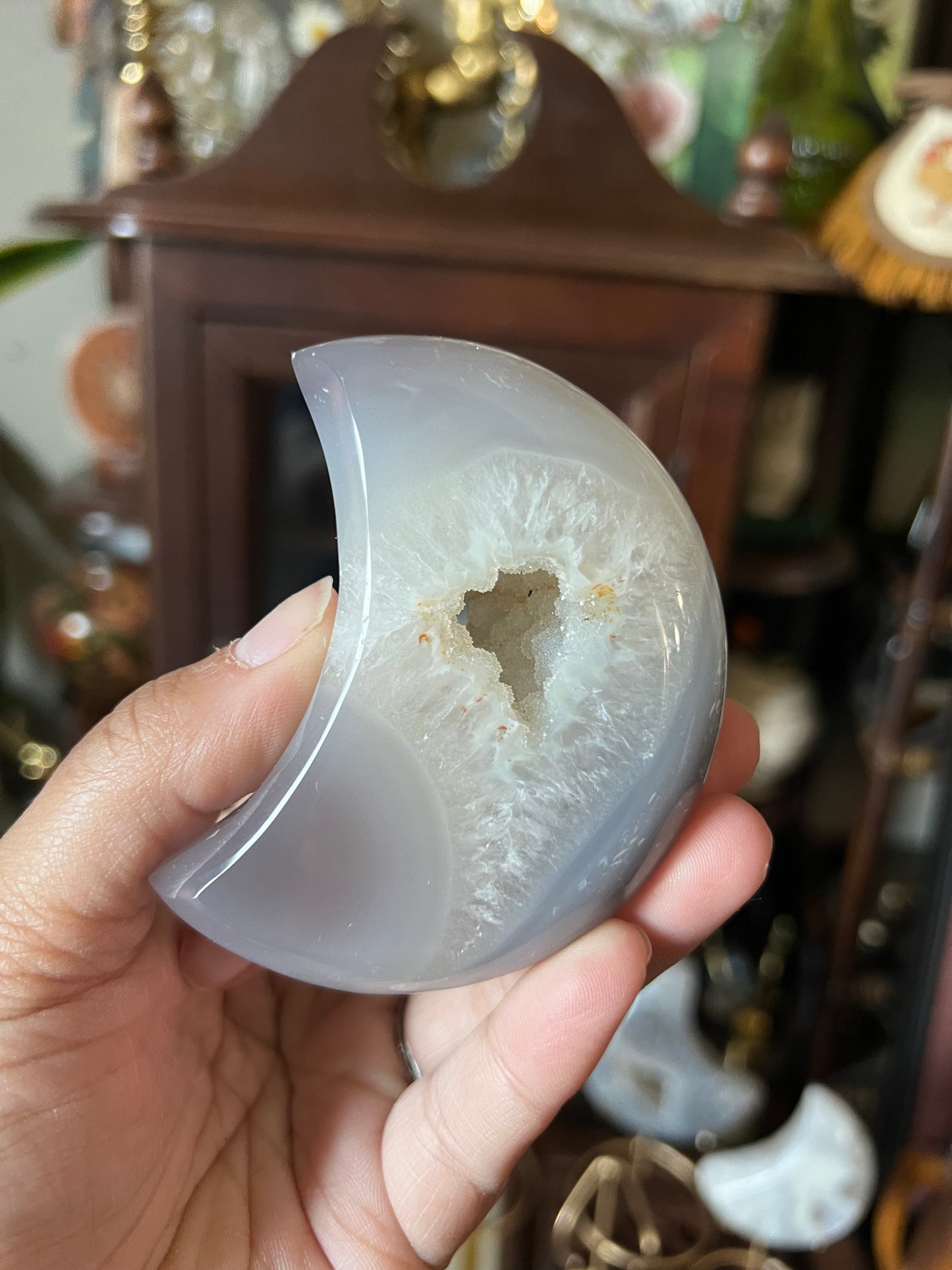 Druzy agate moons
