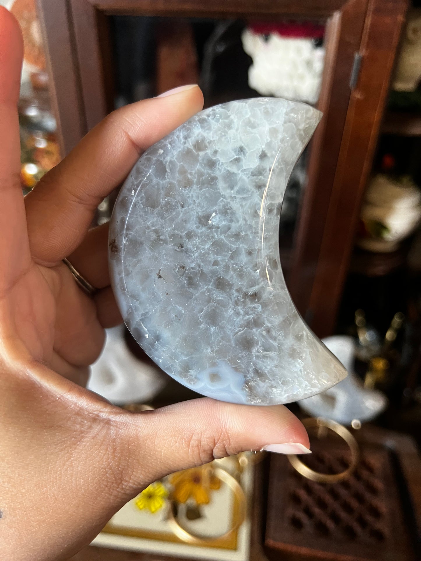 Druzy agate moons