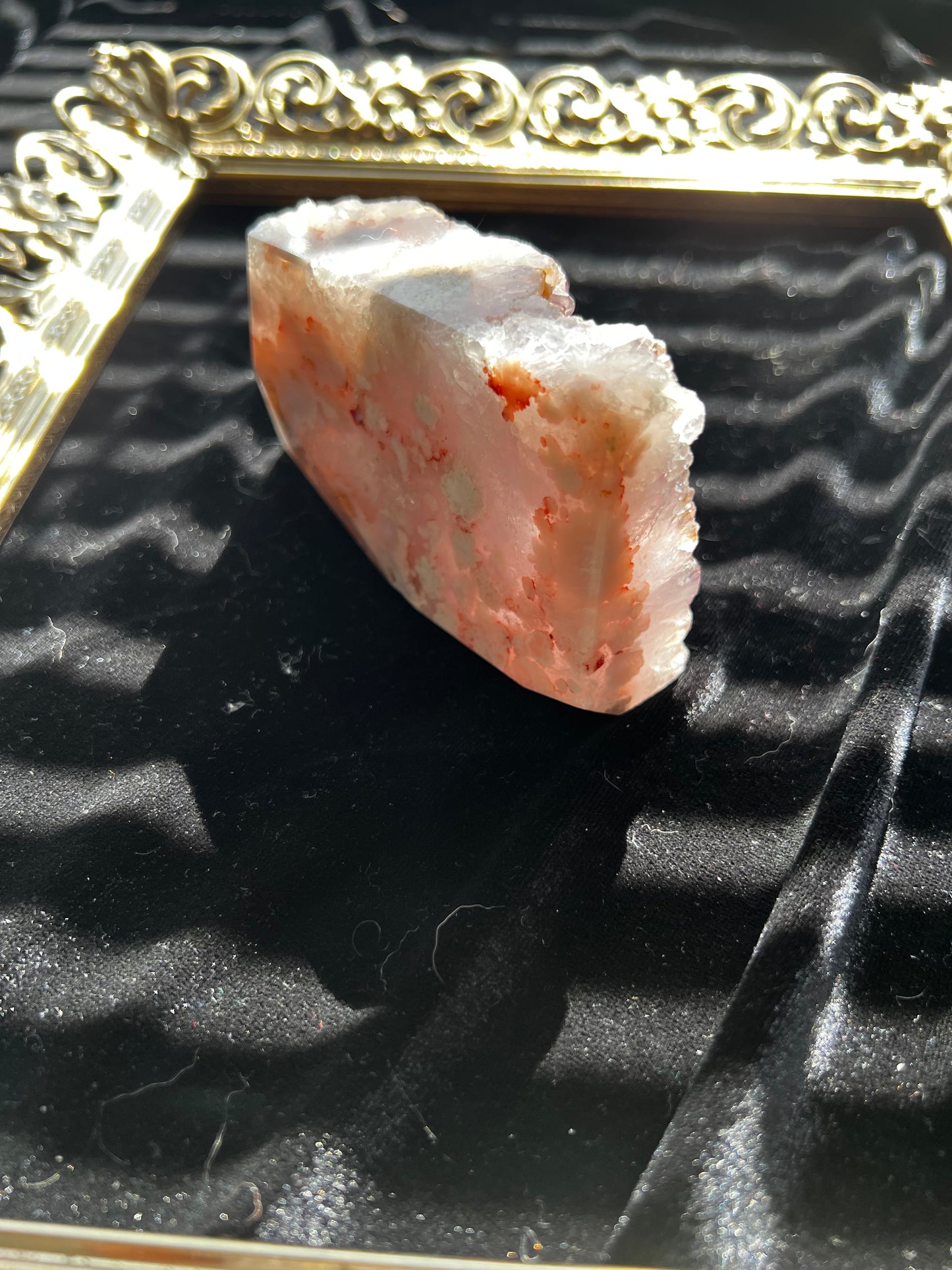 Flower Agate and Amethyst Freeform