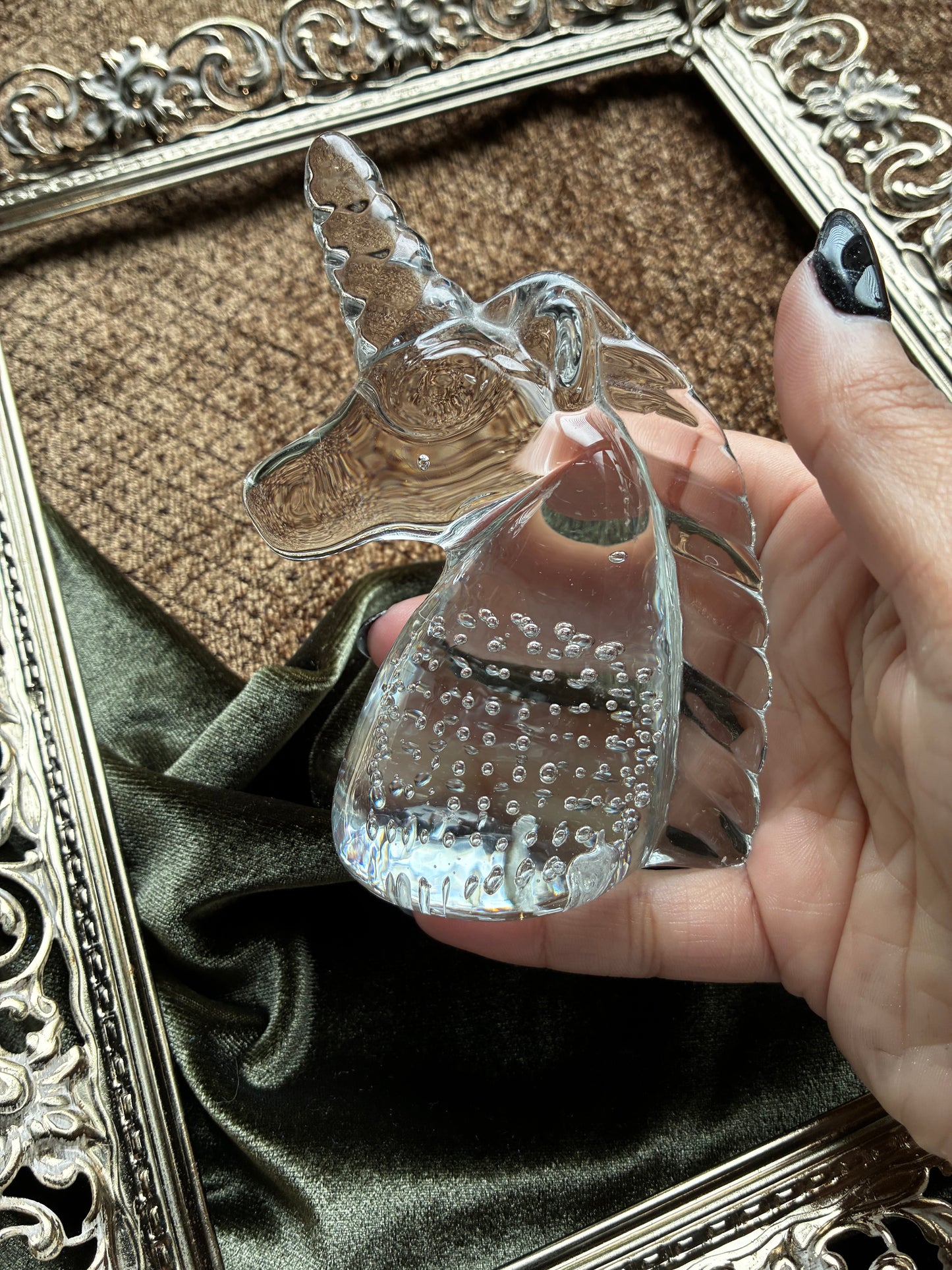 Glass Unicorn Bust