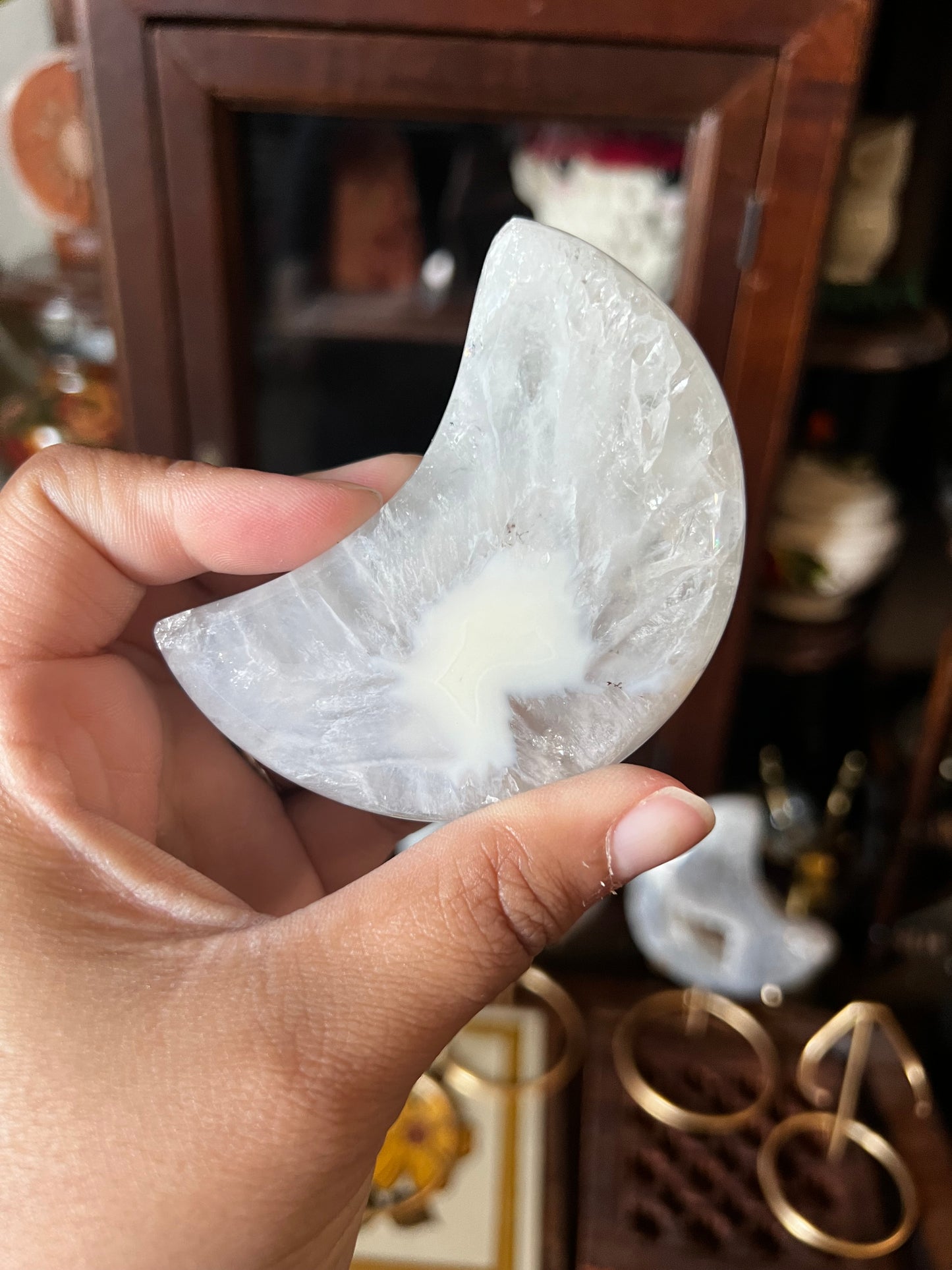 Druzy agate moons