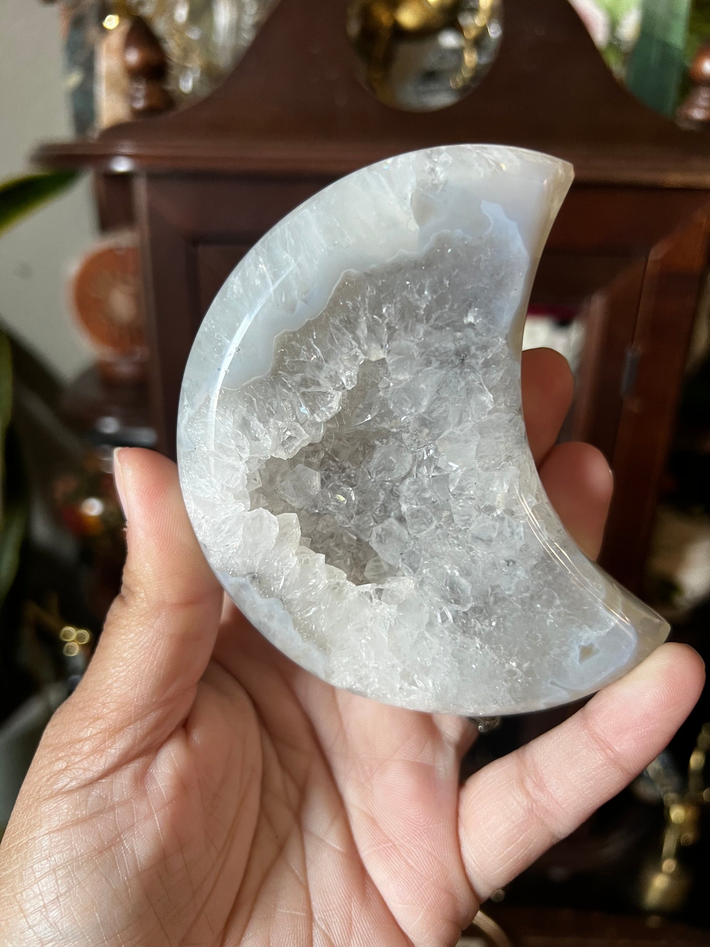 Druzy agate moons