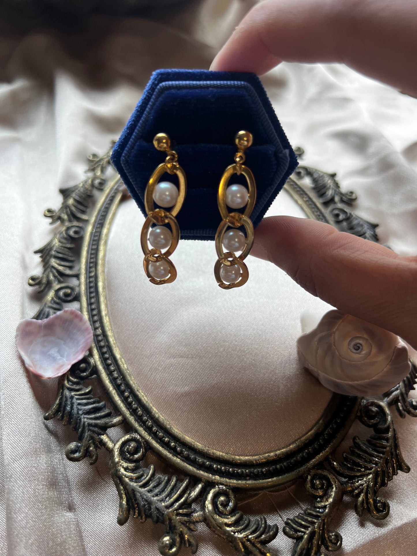Faux Pearl Dangle Earrings
