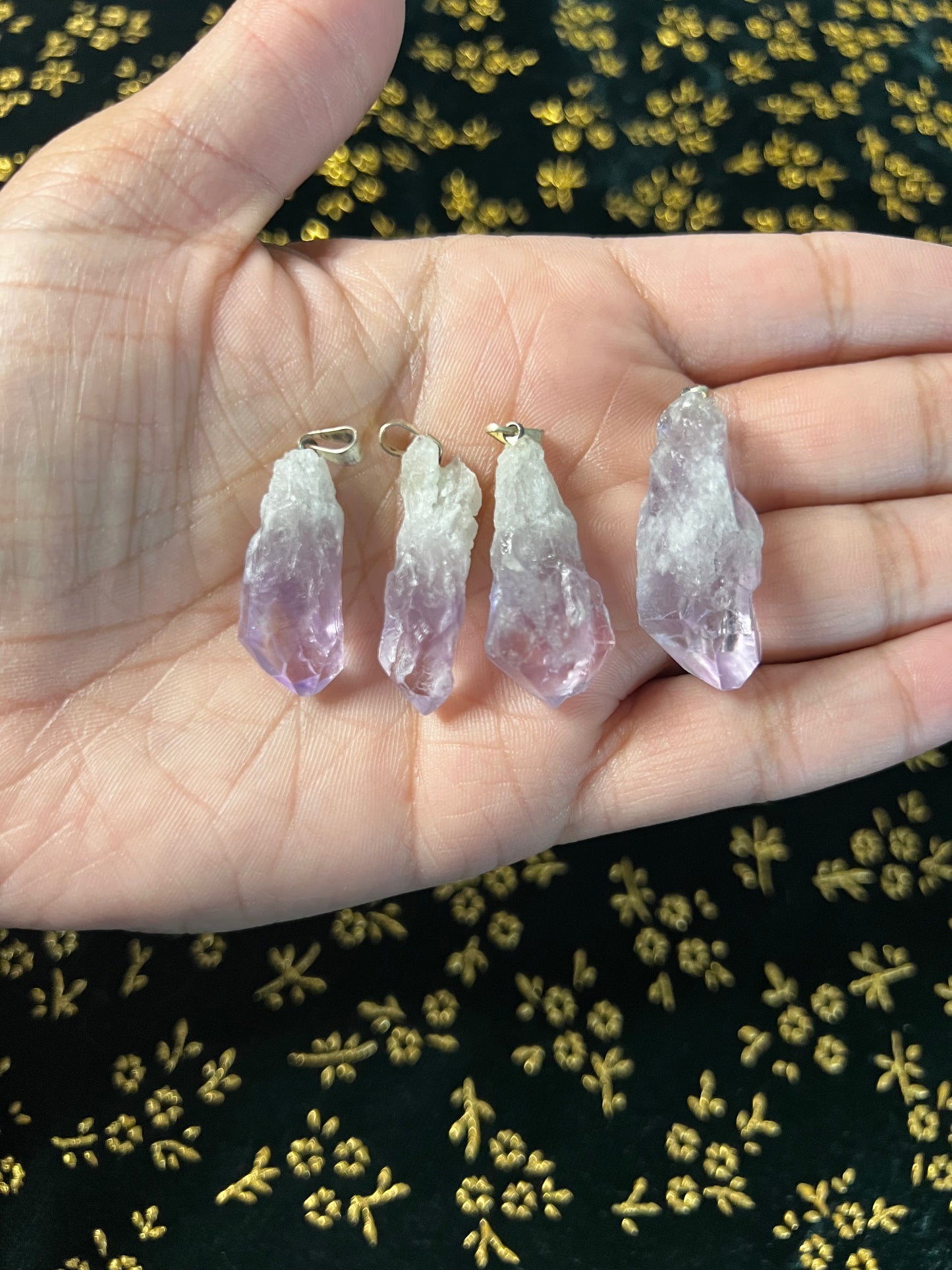 raw amethyst pendant