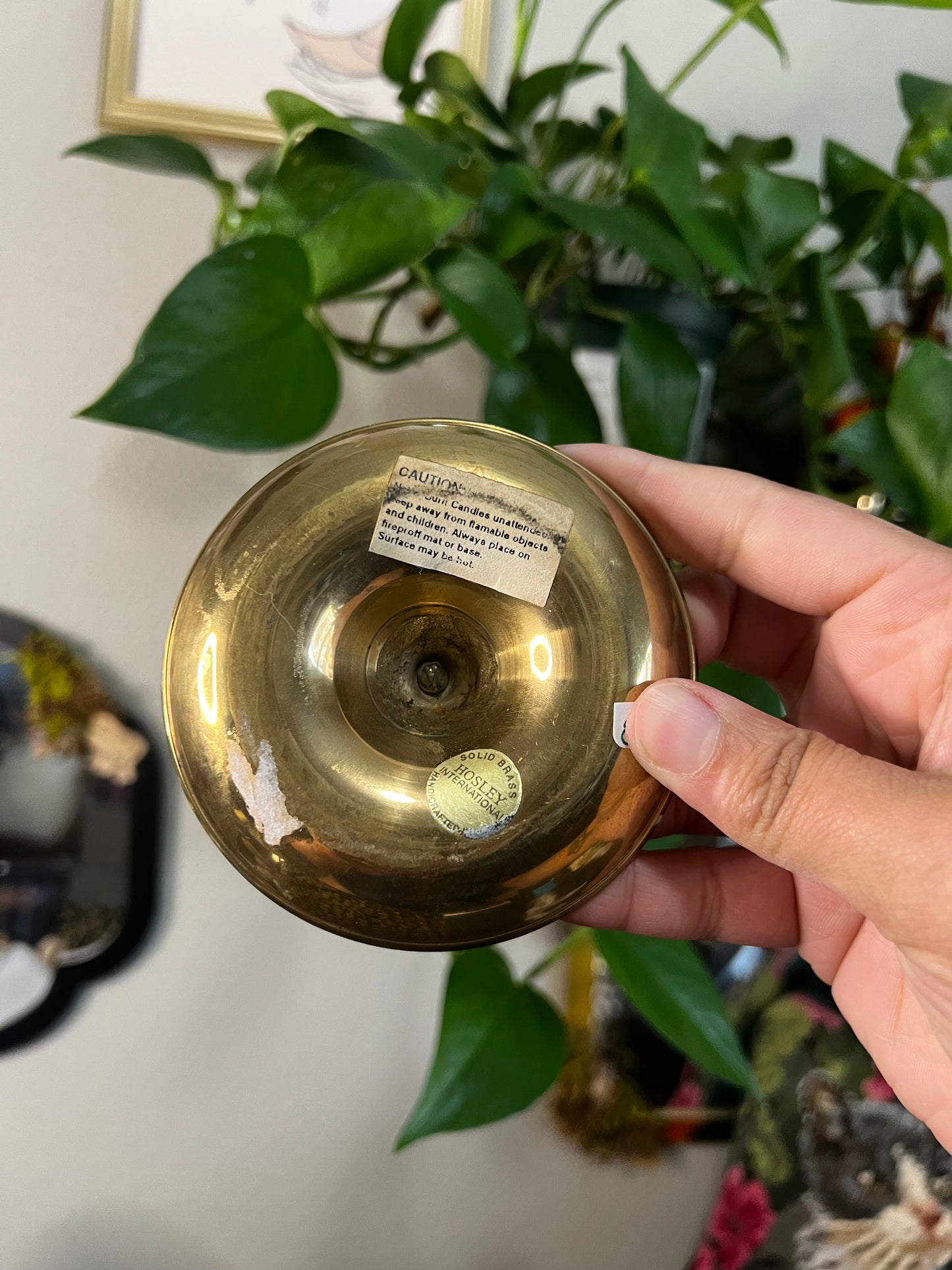 brass heart candle holder