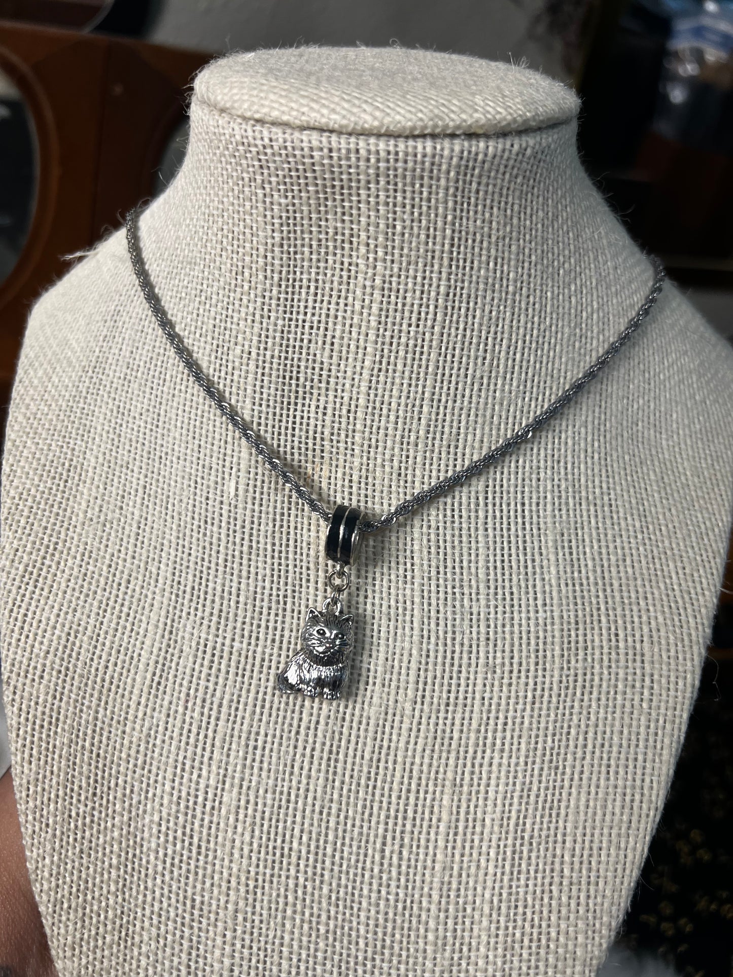 vintage cat necklace