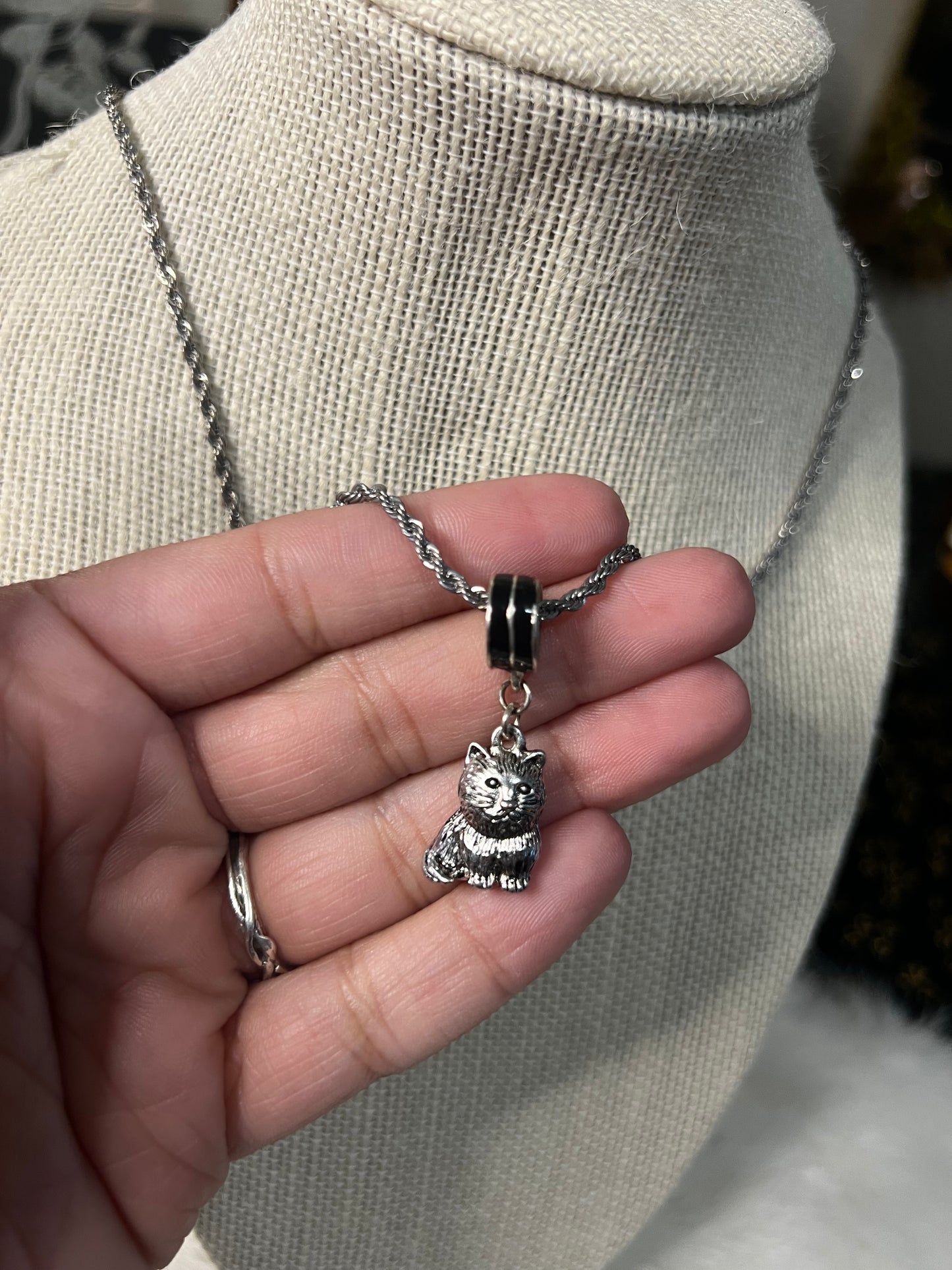 vintage cat necklace