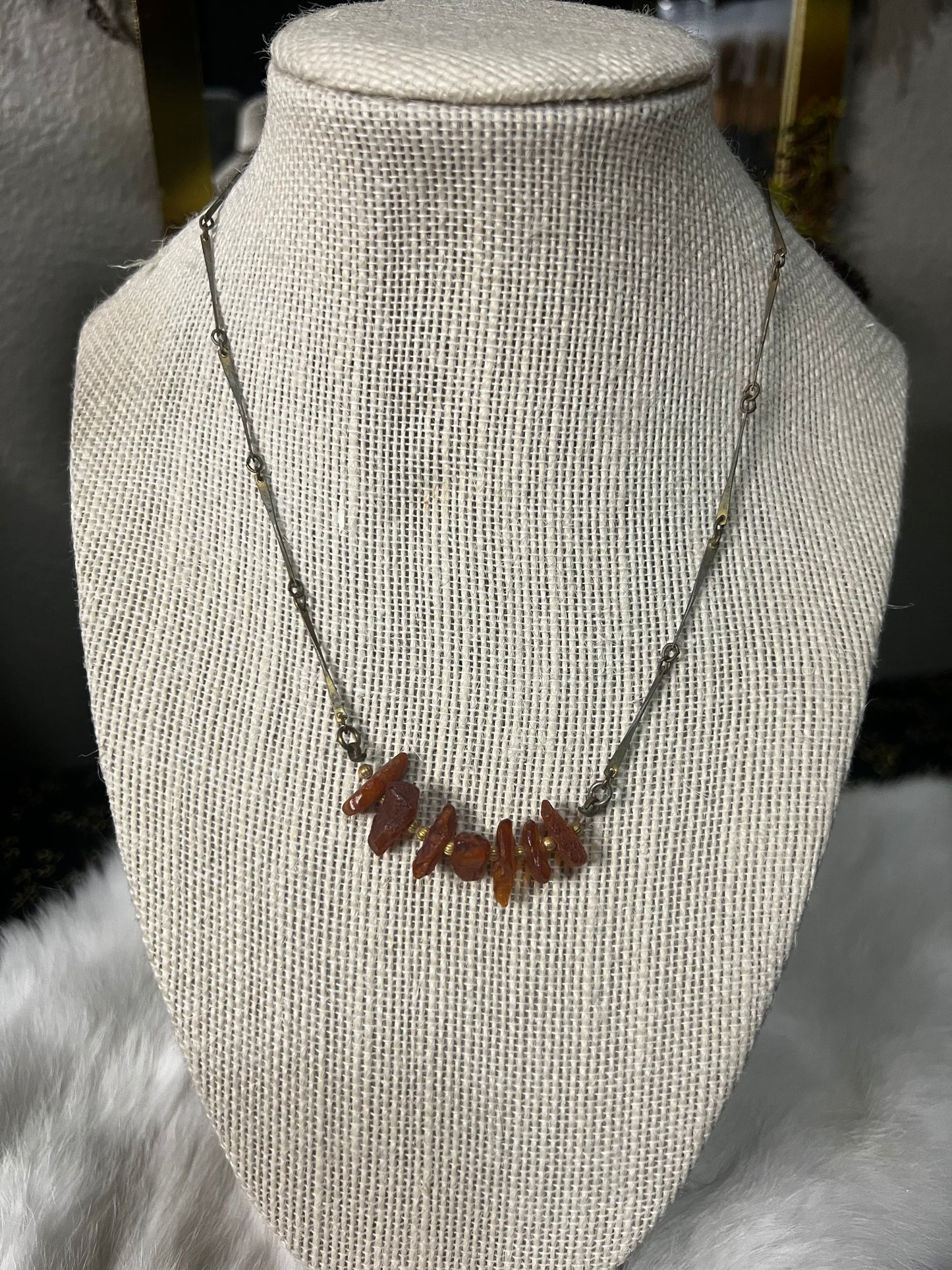vintage amber hobé necklace