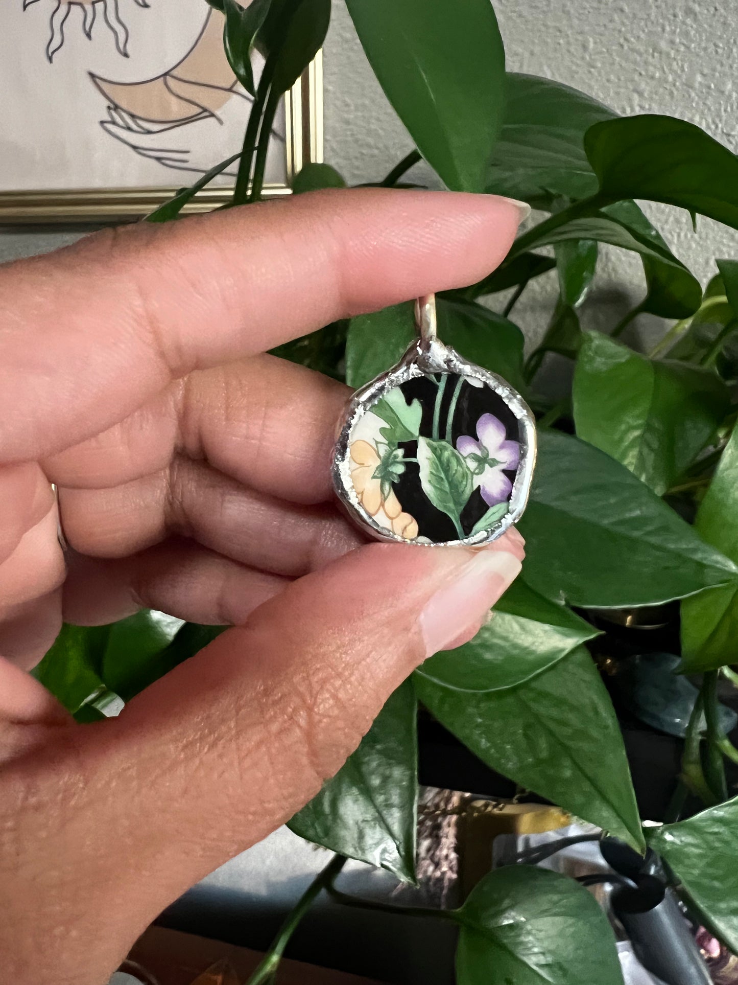 vintage plate pendants