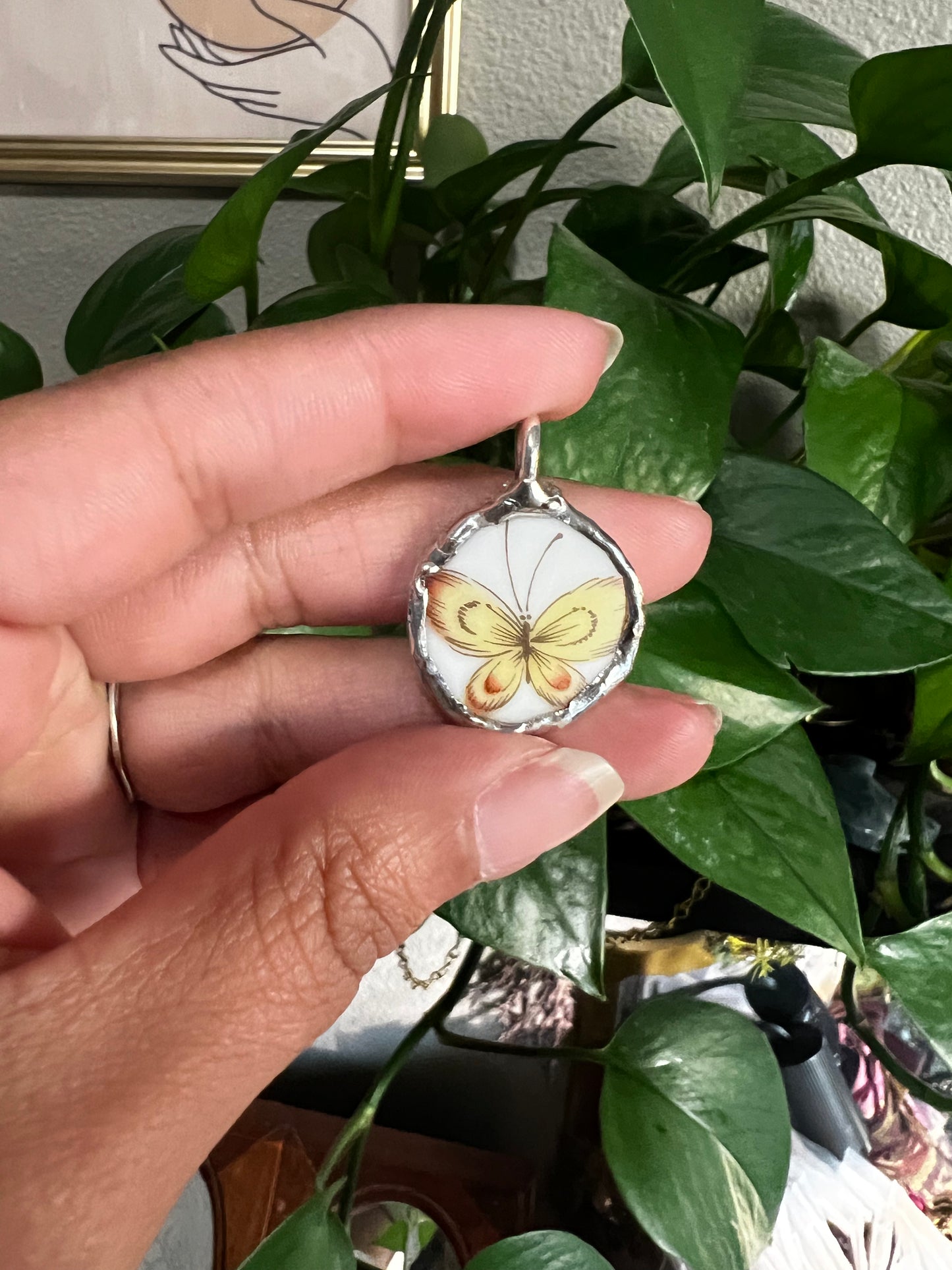 vintage plate pendants