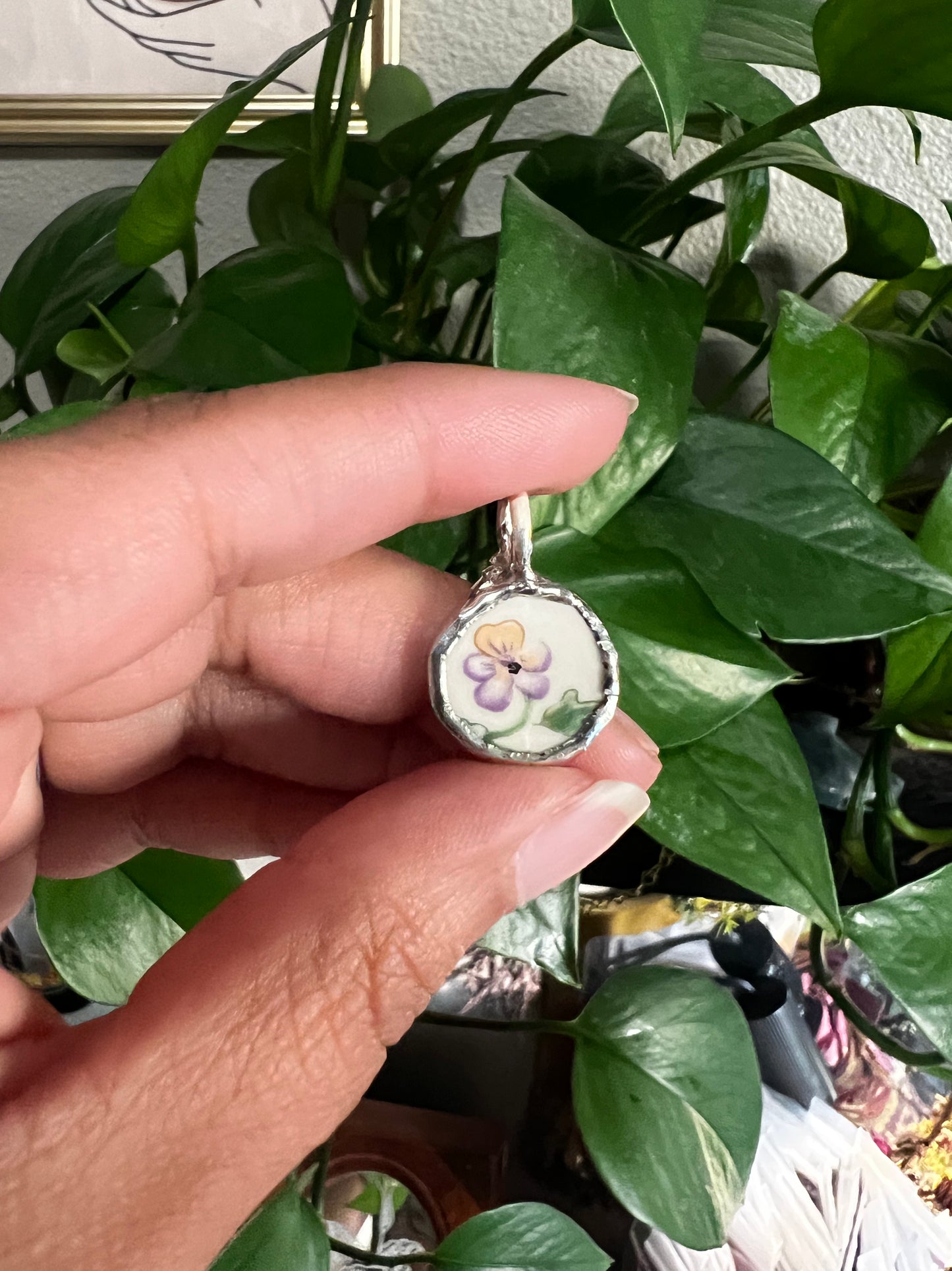 vintage plate pendants