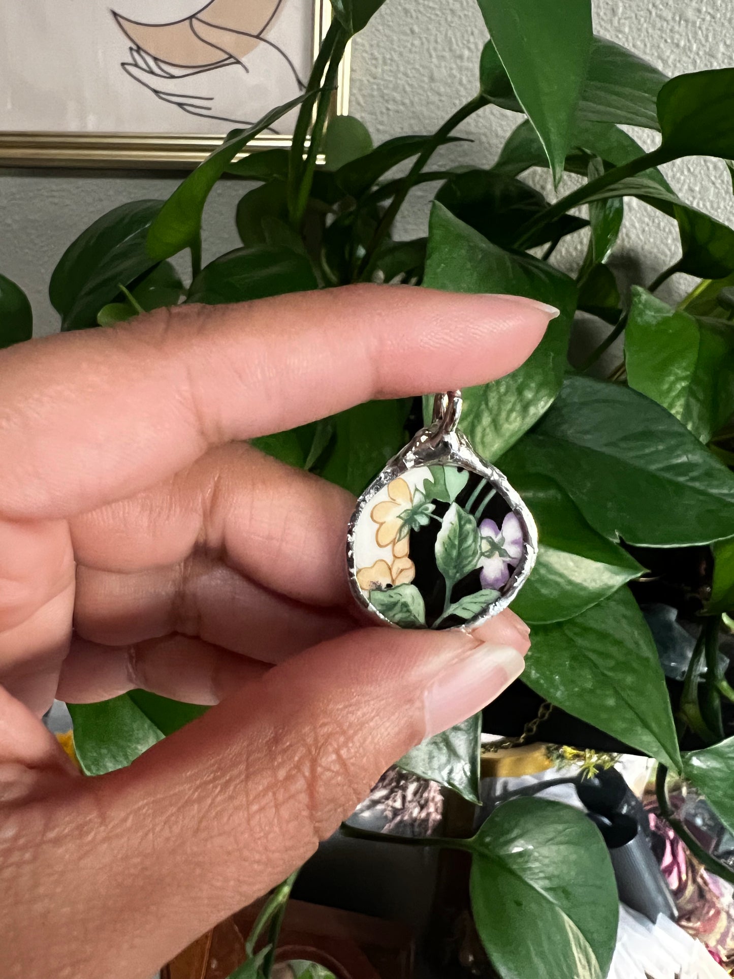 vintage plate pendants