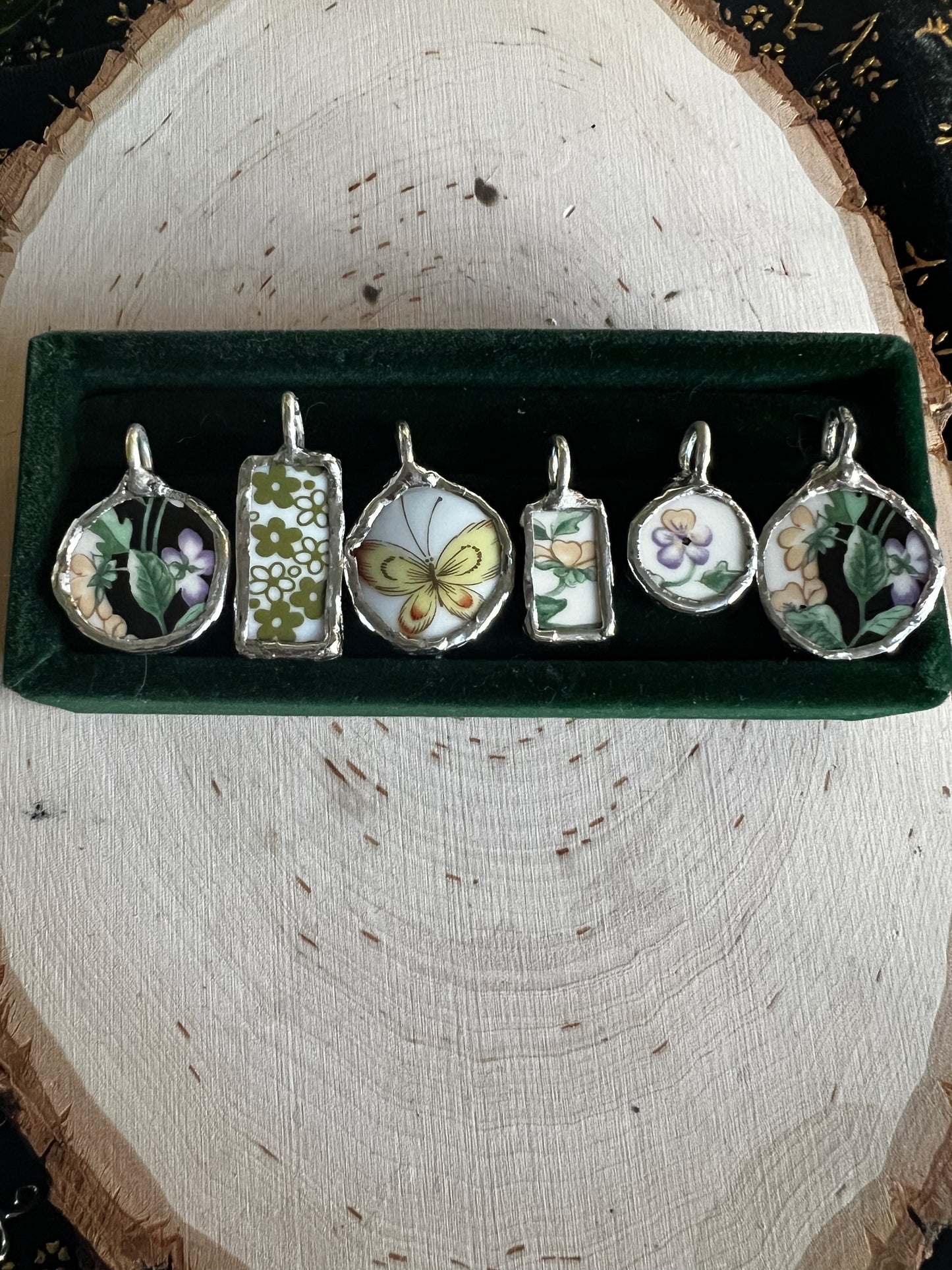 vintage plate pendants