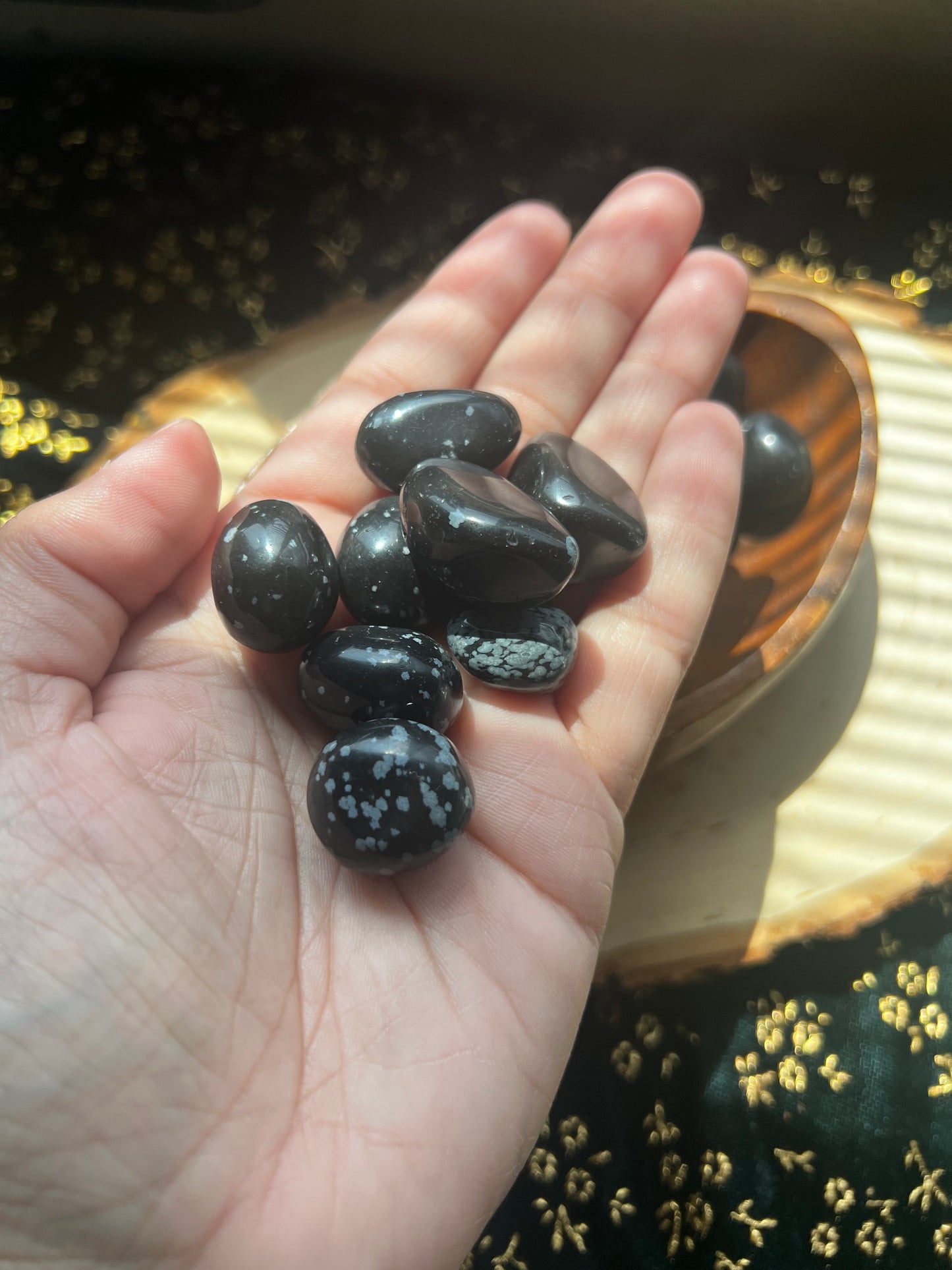 tumbled snowflake obsidian