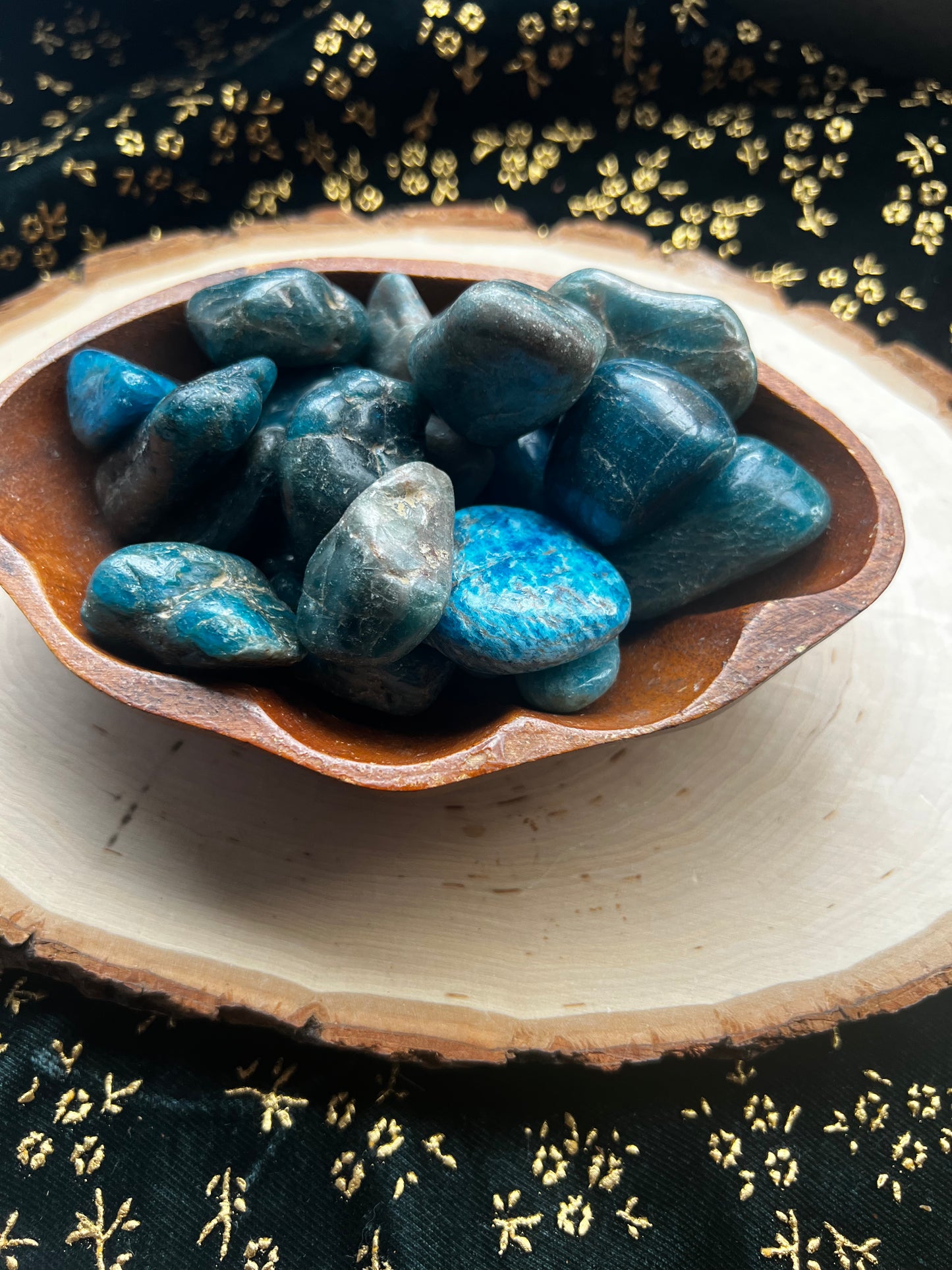 tumbled blue apatite