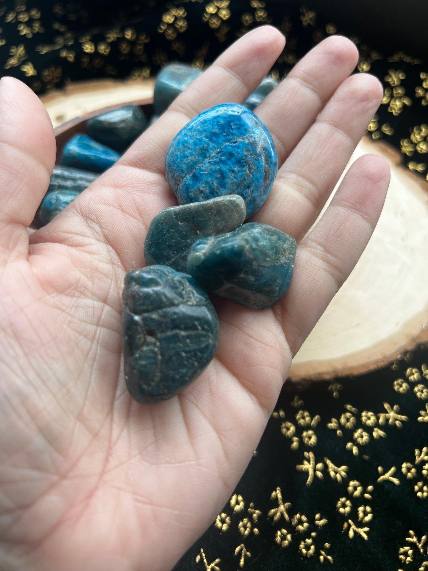 tumbled blue apatite