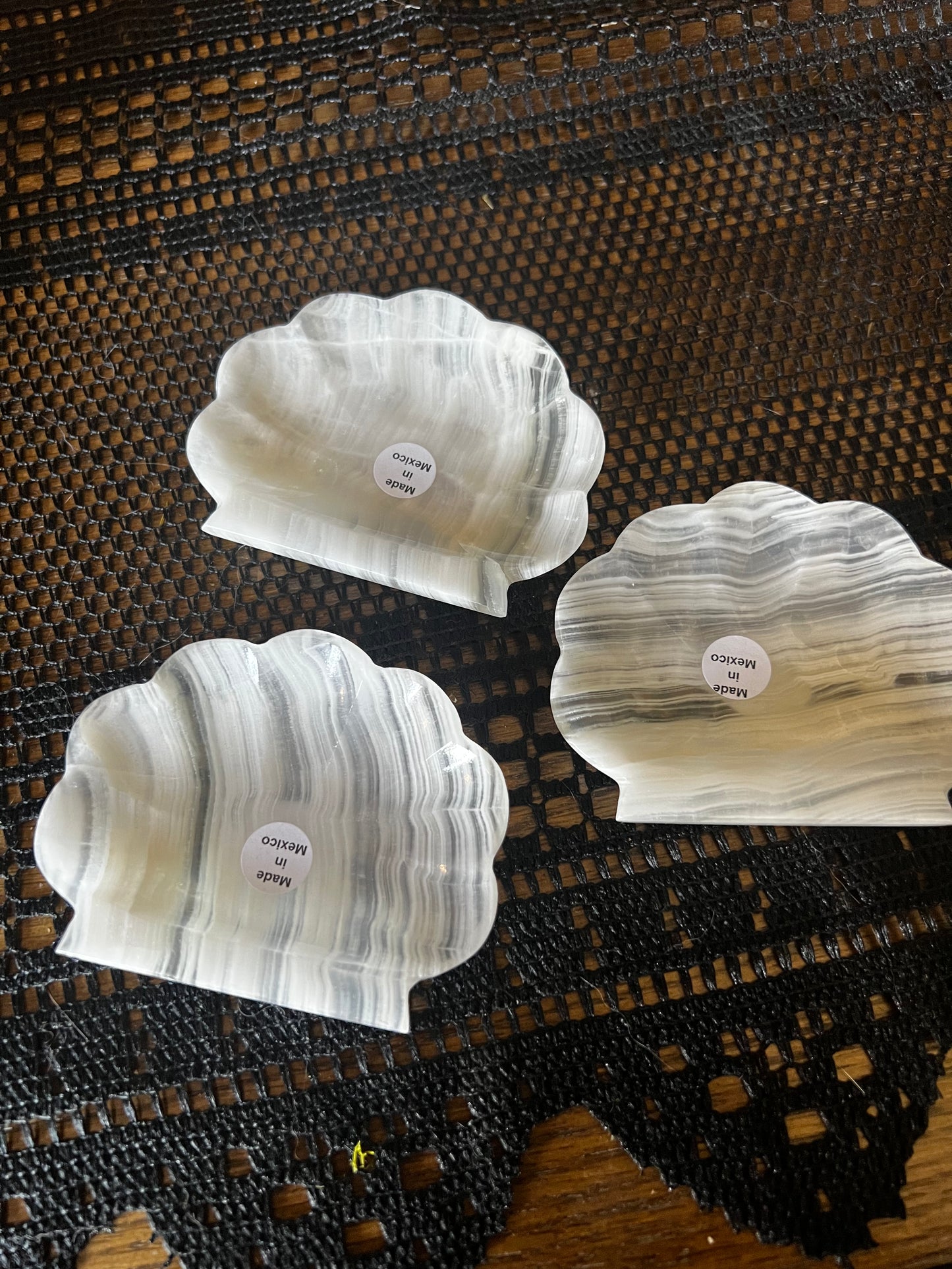 Onyx Mini Shell Trinket Trays