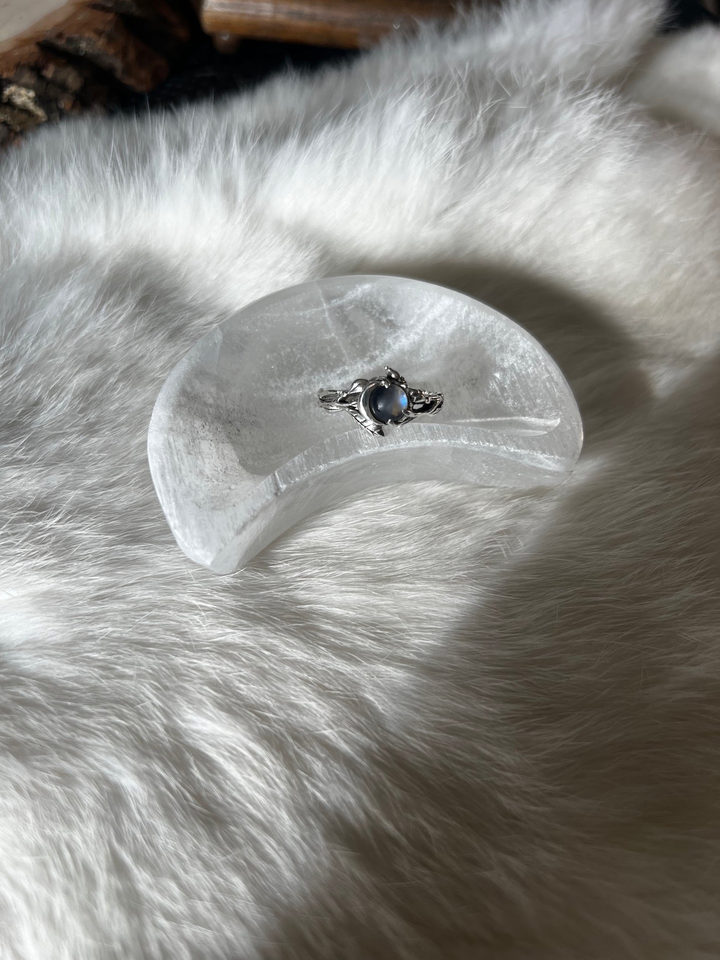 Selenite/ Satin Spar Mini Moon Dishes