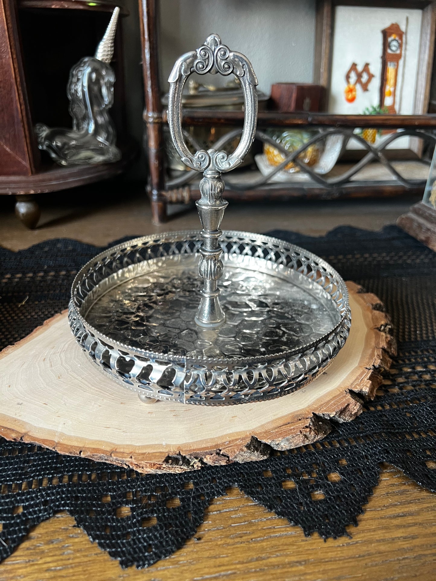 Silver Vanity Tray with Handle