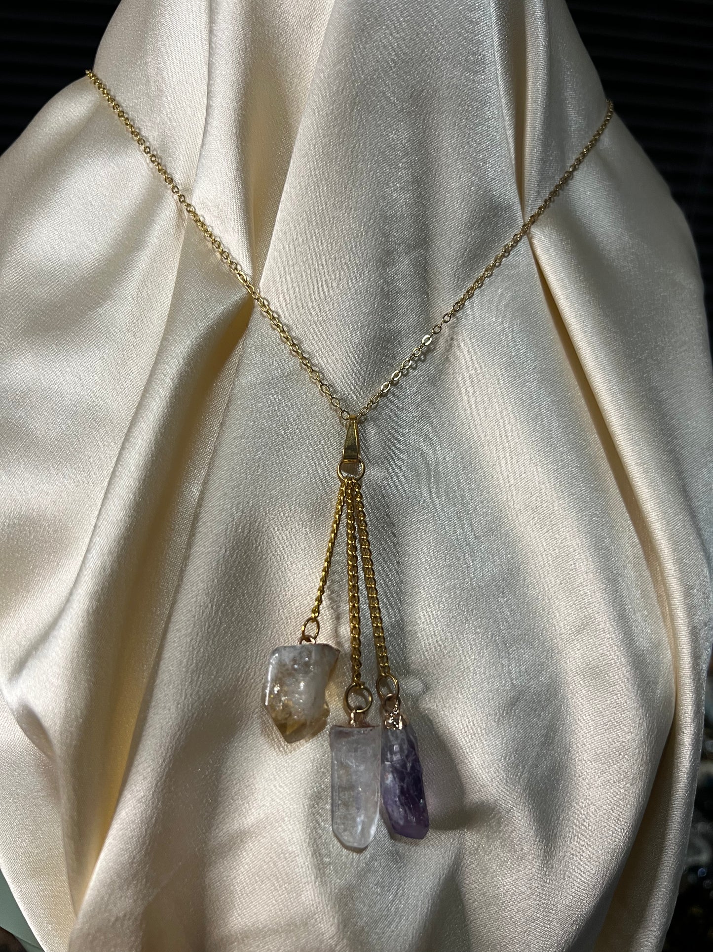 tri crystal necklace