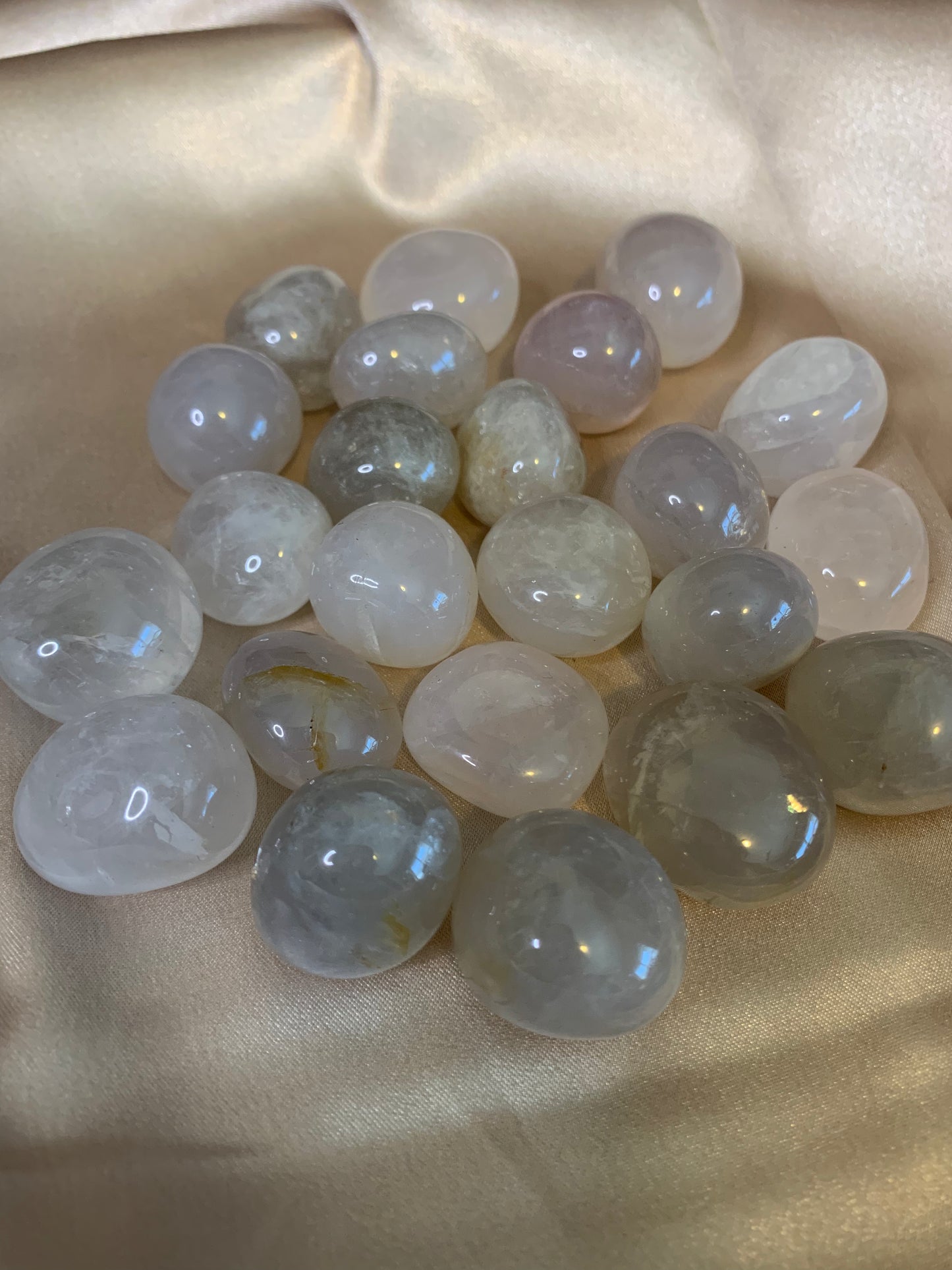 blue rose quartz tumbles