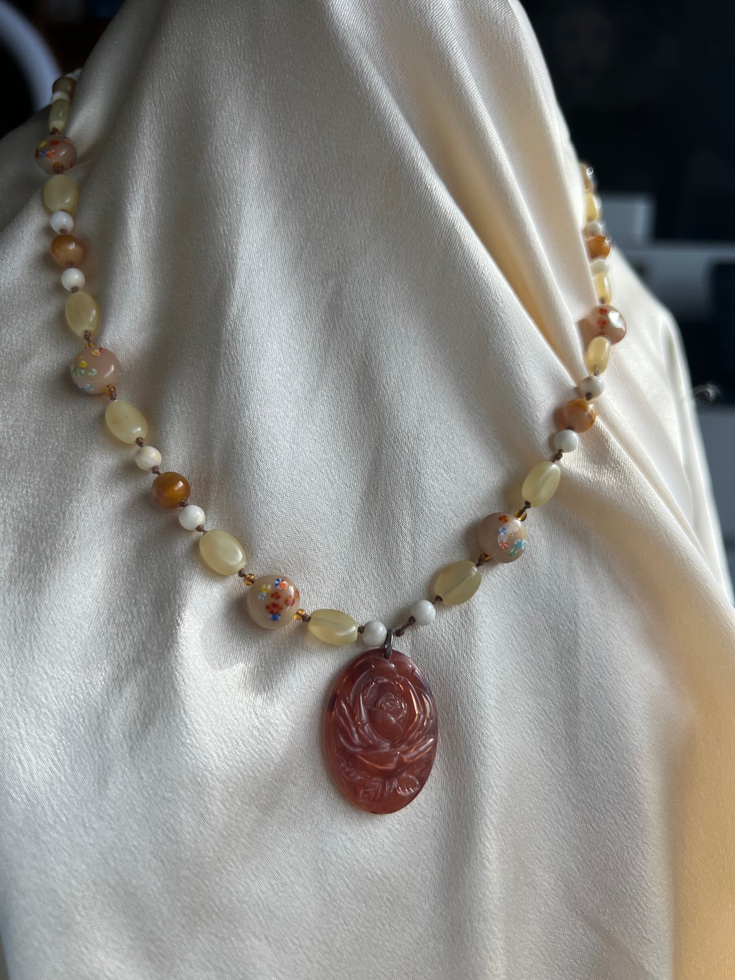 Rose Beaded Necklace