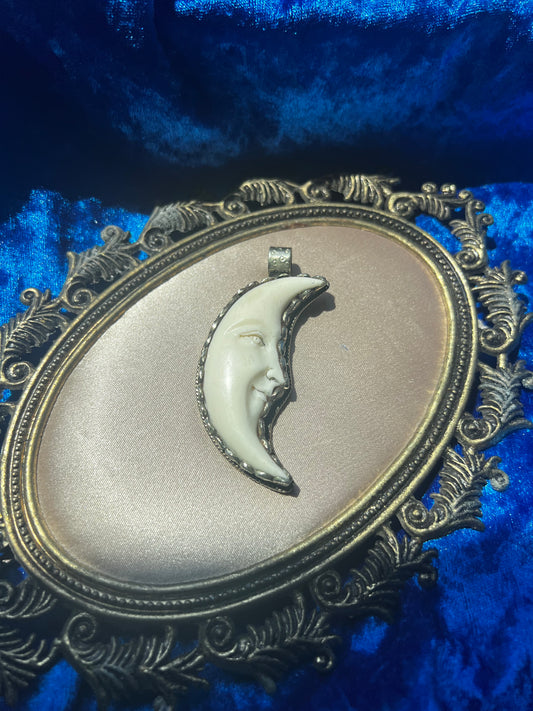 Silver Toned Moon Pendant