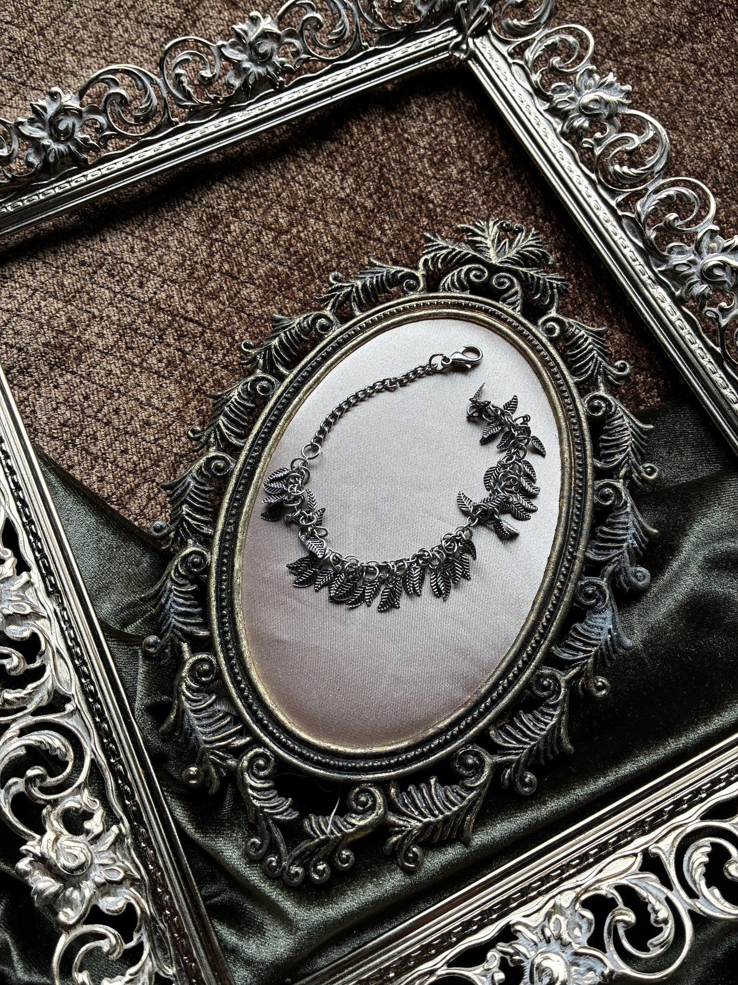 Silver Toned Leaf Bracelet