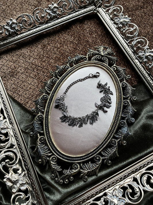 Silver Toned Leaf Bracelet