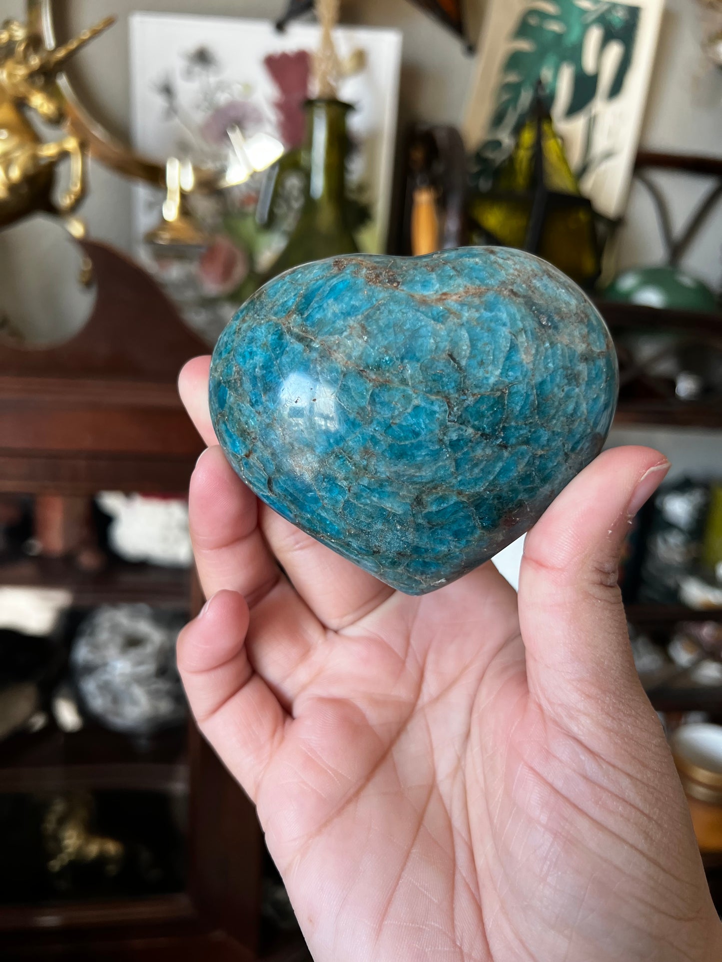 Blue Apatite Heart