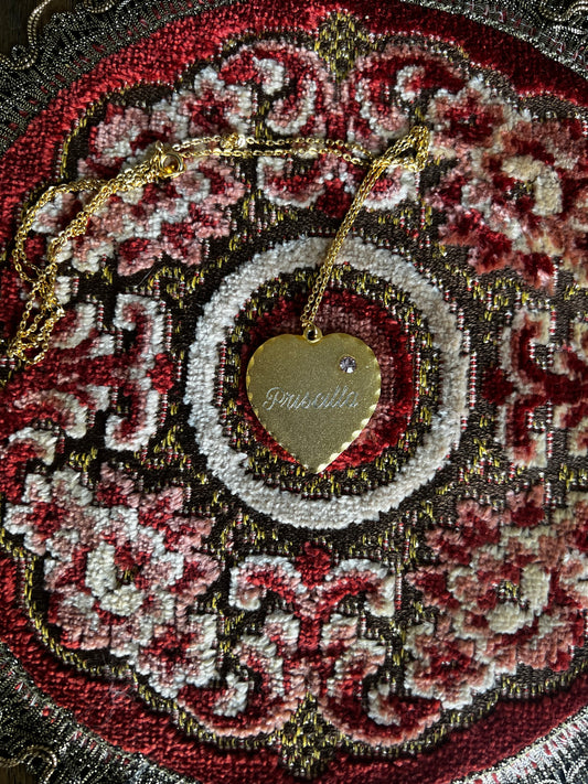 Gold Priscilla heart necklace